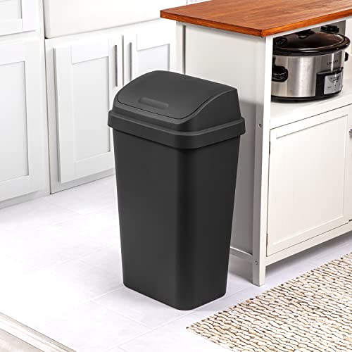 sterilite-13-gallon-swing-top-wastebasket-with-lid-black-4-pack image 8
