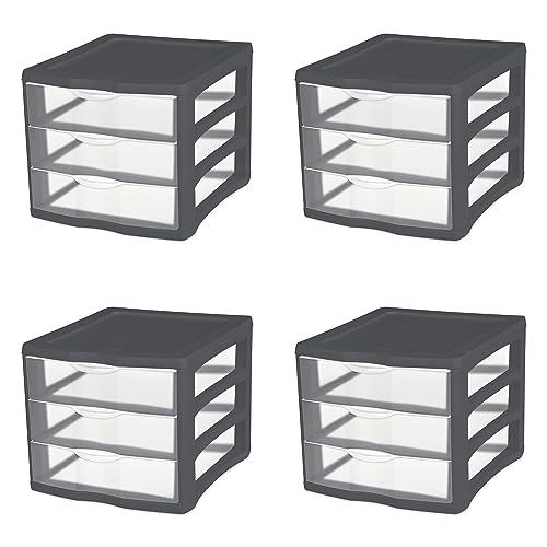 sterilite-3-drawer-unit-gray-flannel-countertop-storage-organizer-for-home-offic image 8