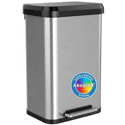 itouchless-softstep-13-2-gal-recycling-bin-with-stainless-steel-pedal-and-odor-f image 7