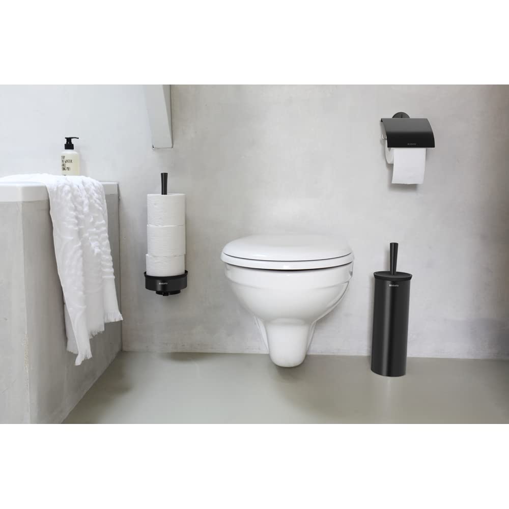 brabantia-profile-toilet-brush-and-holder-black-discreet-closed-case-wall-mounta image 2