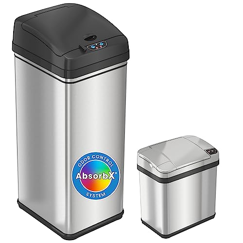 itouchless-touchless-trash-can-combo-pack-13-gal-2-5-gal-stainless-steel-odor-co image 8