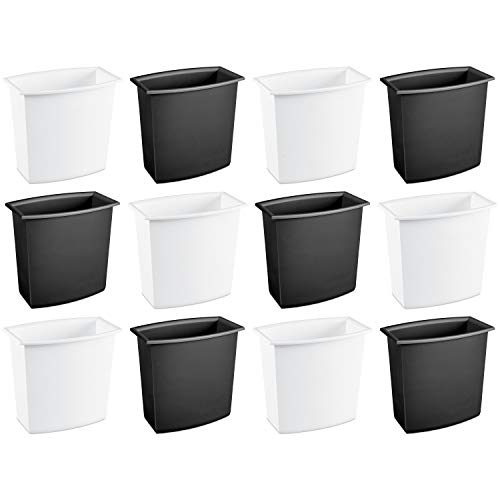 sterilite-2-gallon-rectangular-vanity-wastebasket-12-pack-white-black image 8