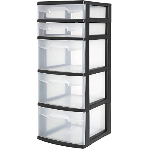 sterilite-5-drawer-tower-plastic-space-saving-home-storage-organizer-2-pack image 3