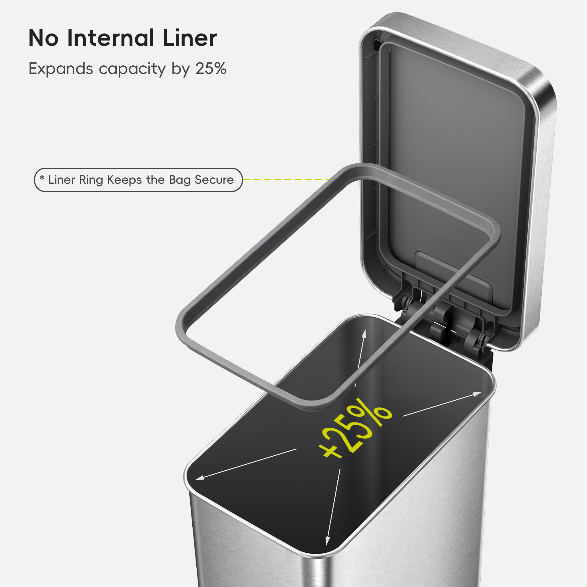 eko-hudson-slim-50-liter-13-gallon-matte-stainless-steel-step-trash-can-with-lid image 5