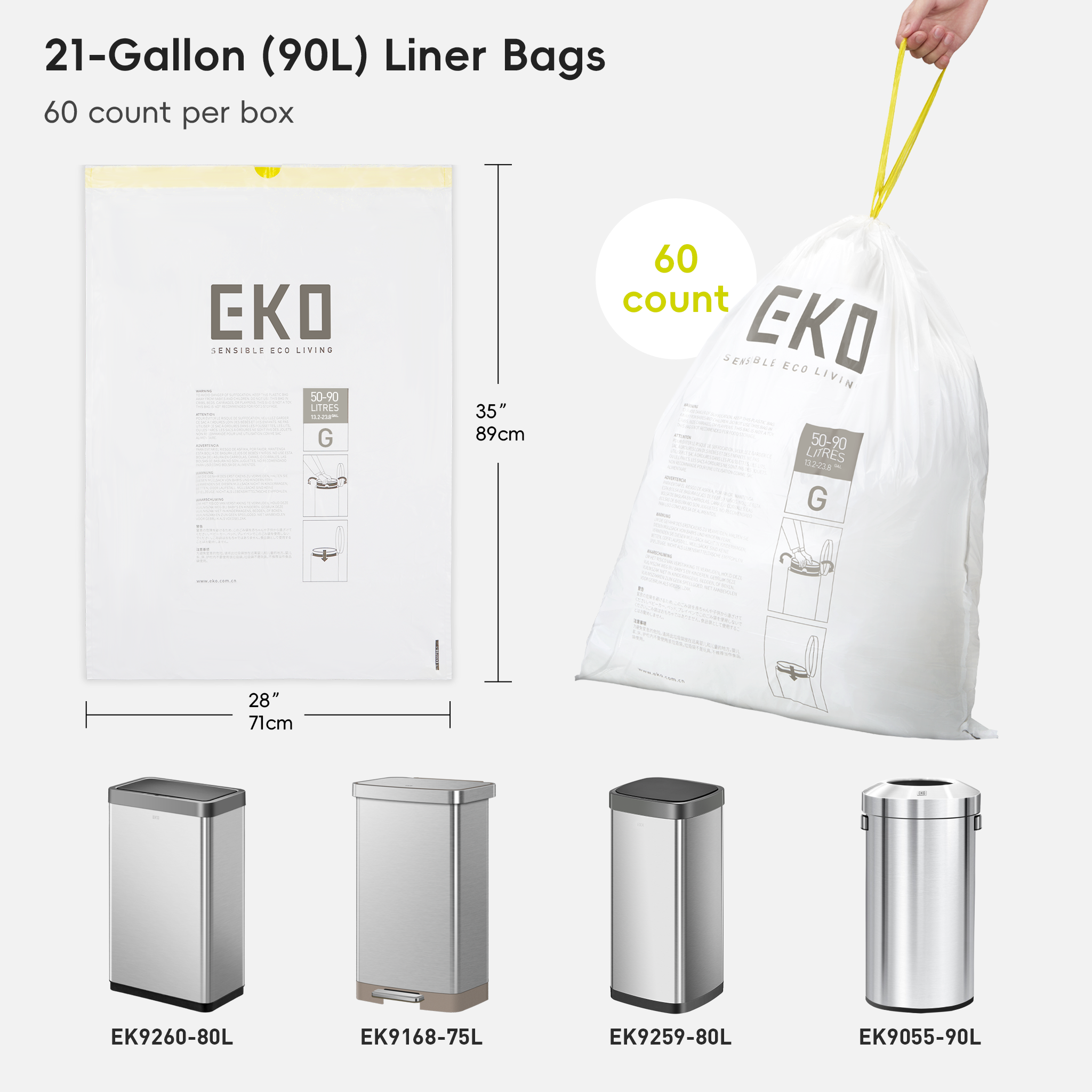 eko-code-g-21-gallon-easy-dispense-roll-trash-bags-60-count-fresh-floral-scent image 6