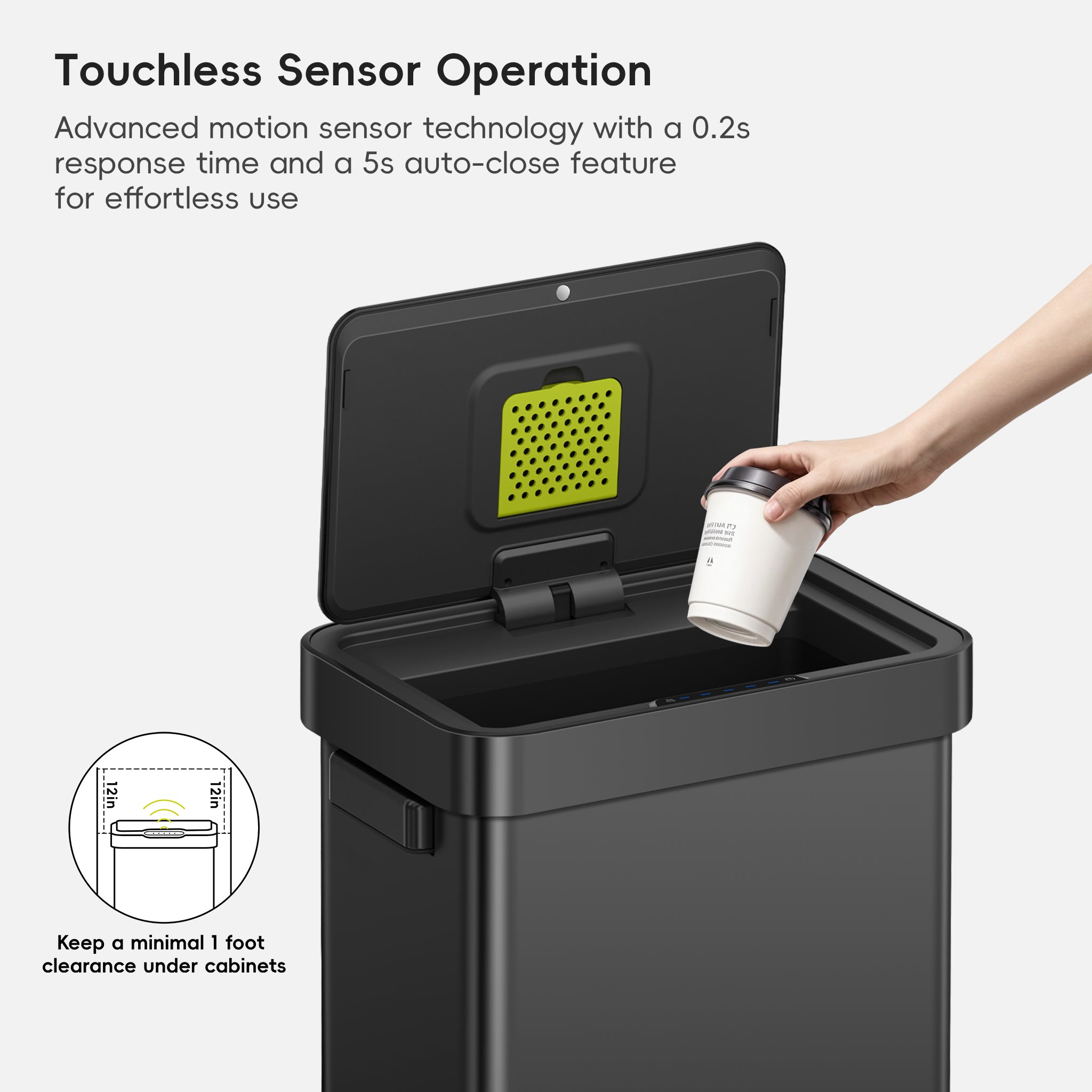 eko-deluxe-mirage-t-50-liter-13-gallon-motion-sensor-trash-can-matte-black image 3