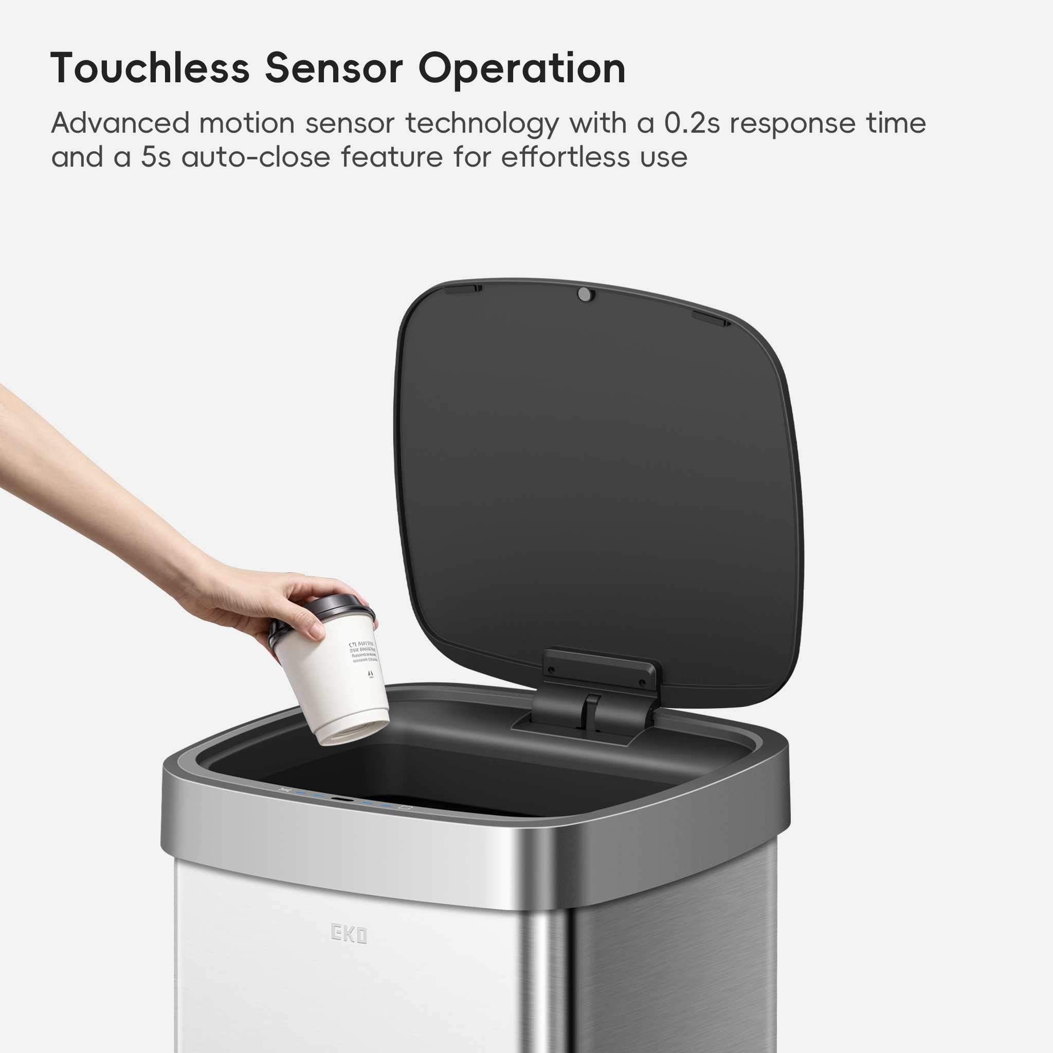 eko-ecosmart-80l-21-gal-touchless-motion-sensor-kitchen-trash-can-stainless-stee image 3