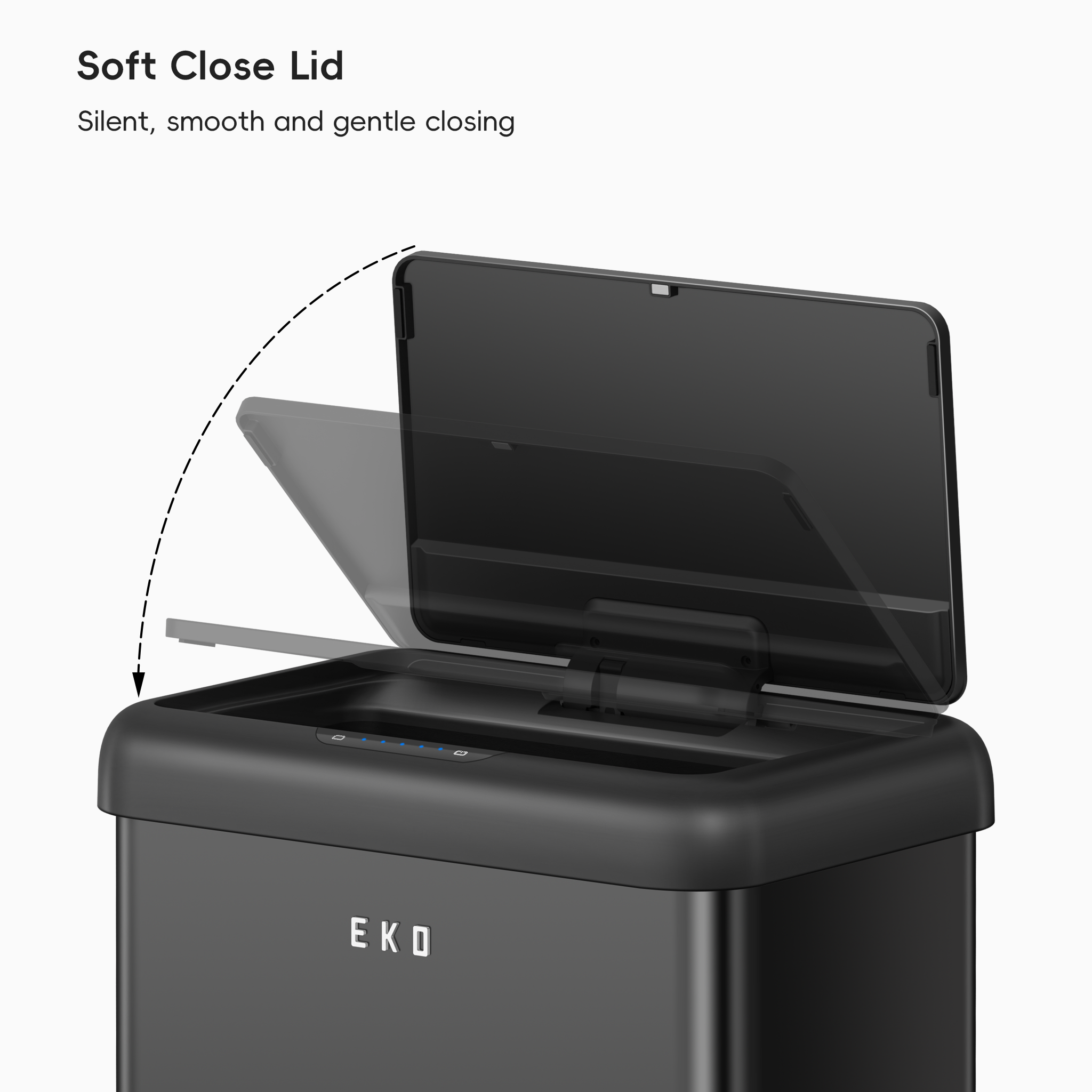 eko-vintage-dual-compartment-motion-sensor-trash-can-32l-18l-matte-black image 5