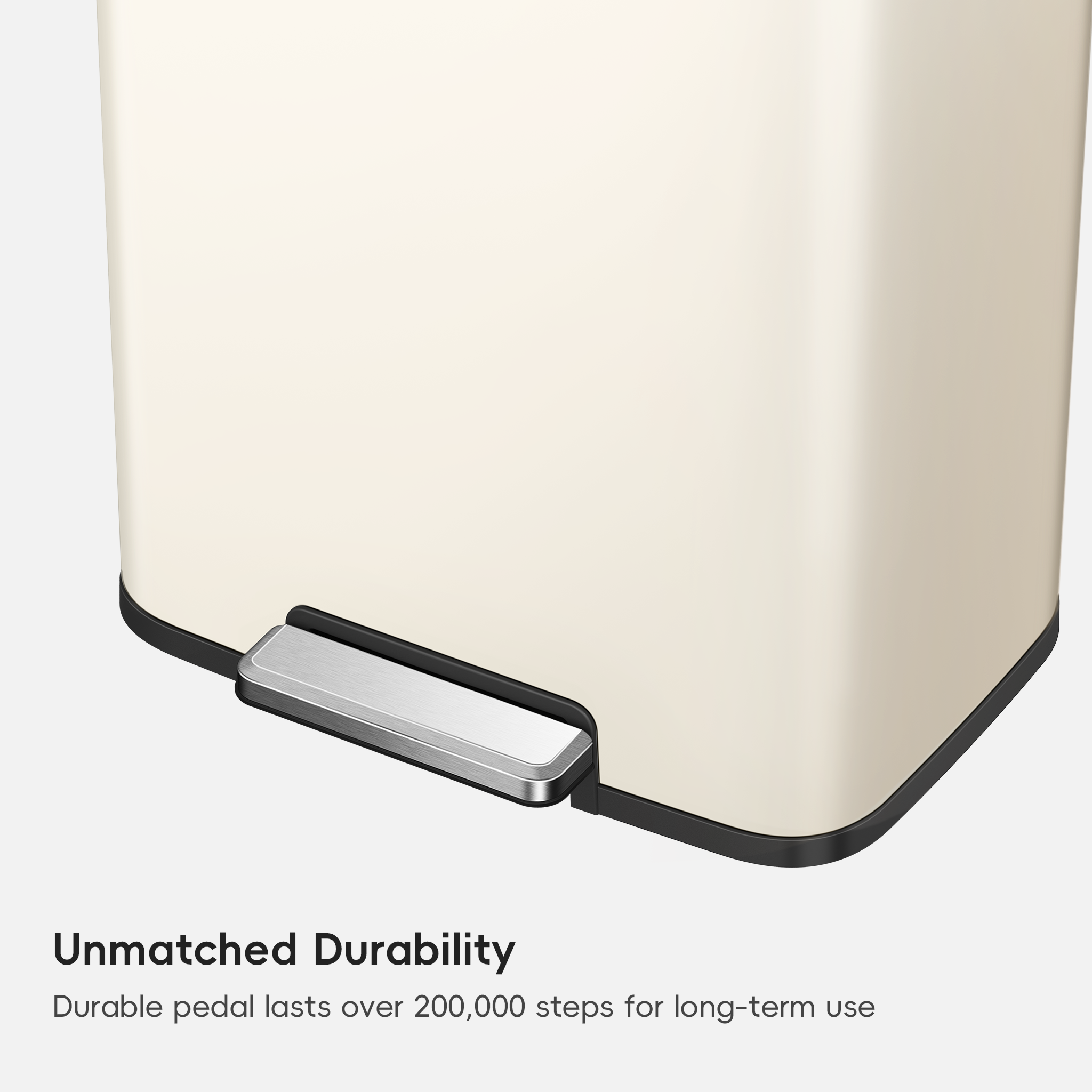 eko-madison-vanilla-steel-50-liter-13-2-gallon-step-trash-can-with-inner-liner-f image 3