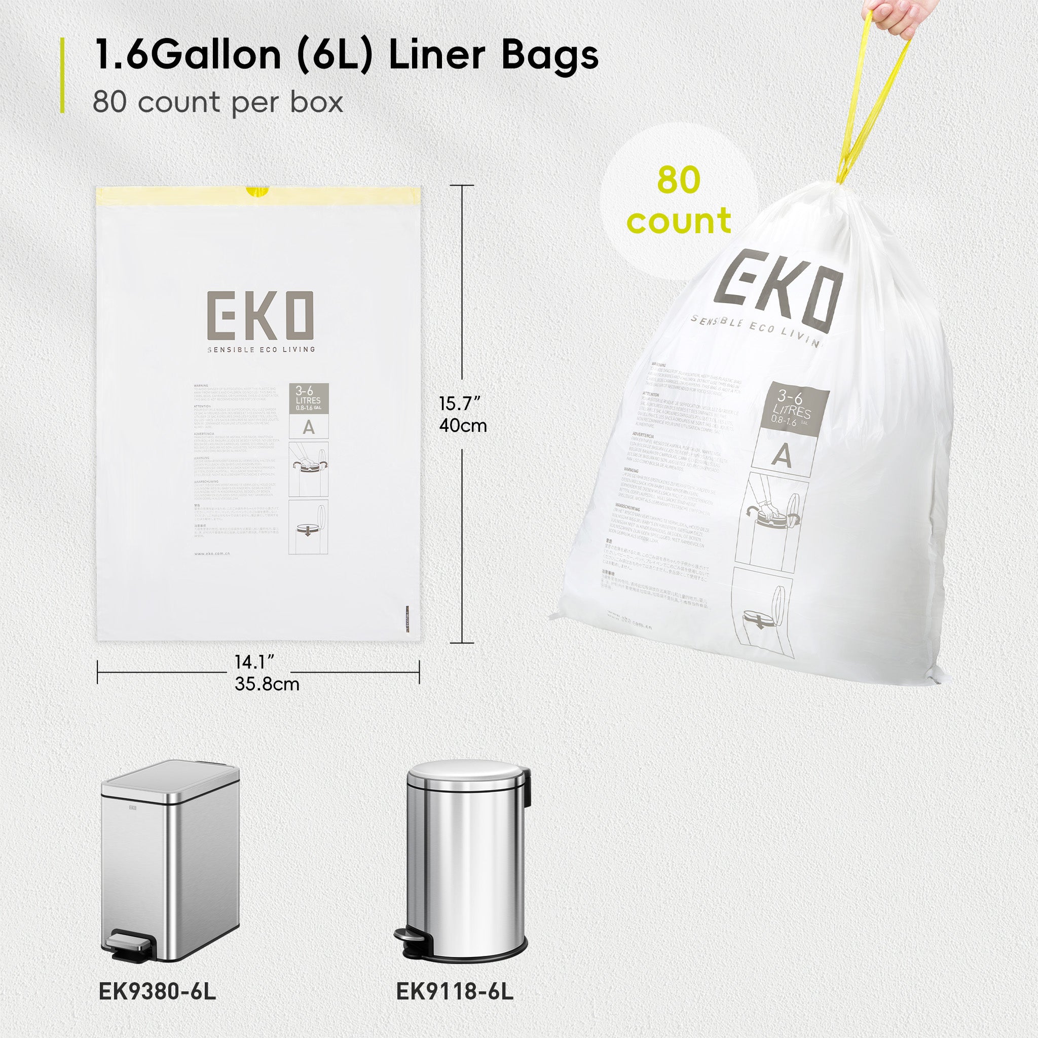 eko-code-a-1-6-gallon-easy-dispense-roll-trash-bags-80-count-3-6l image 2