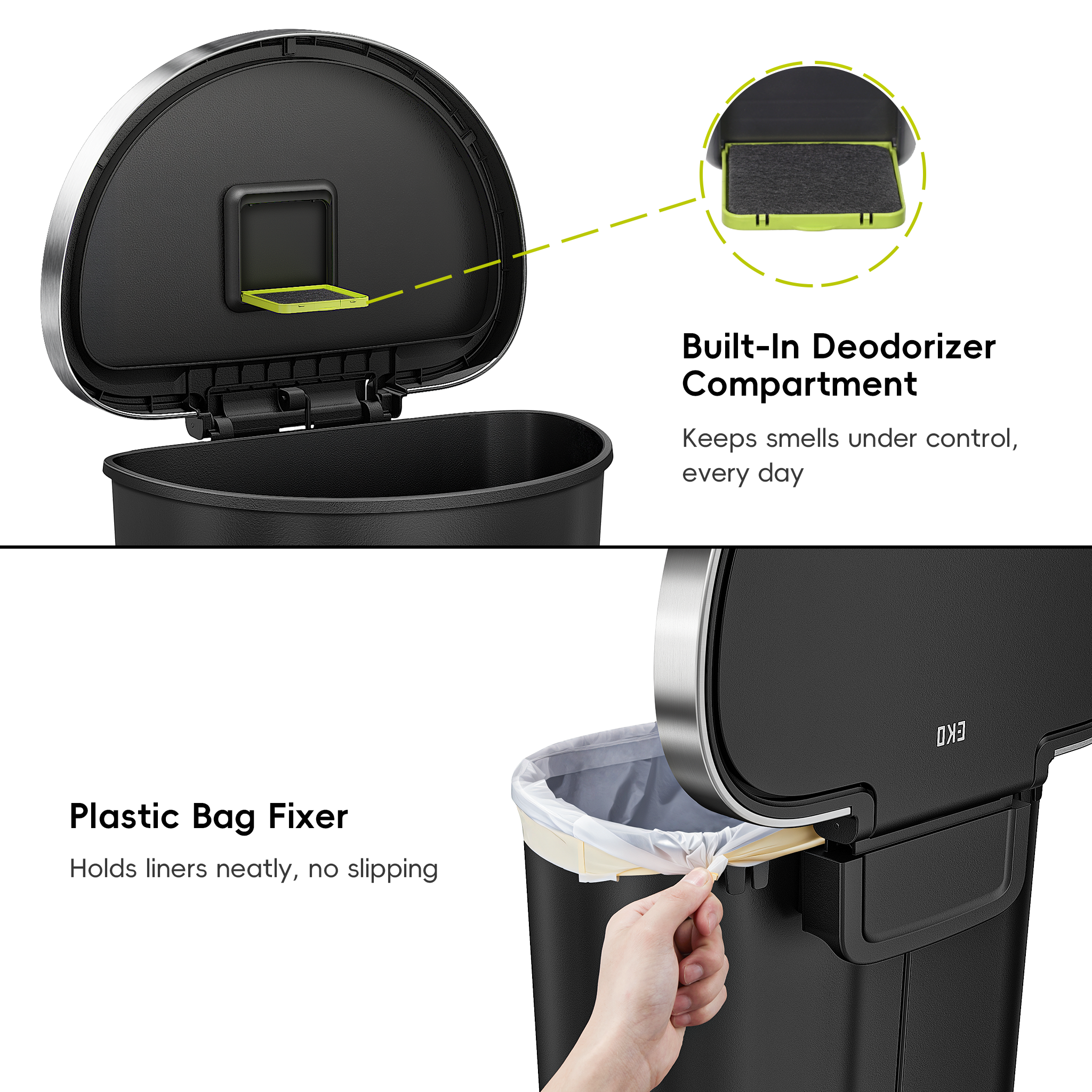 eko-hana-semi-round-55l-14-5-gallon-step-trash-can-with-wheels-black image 5