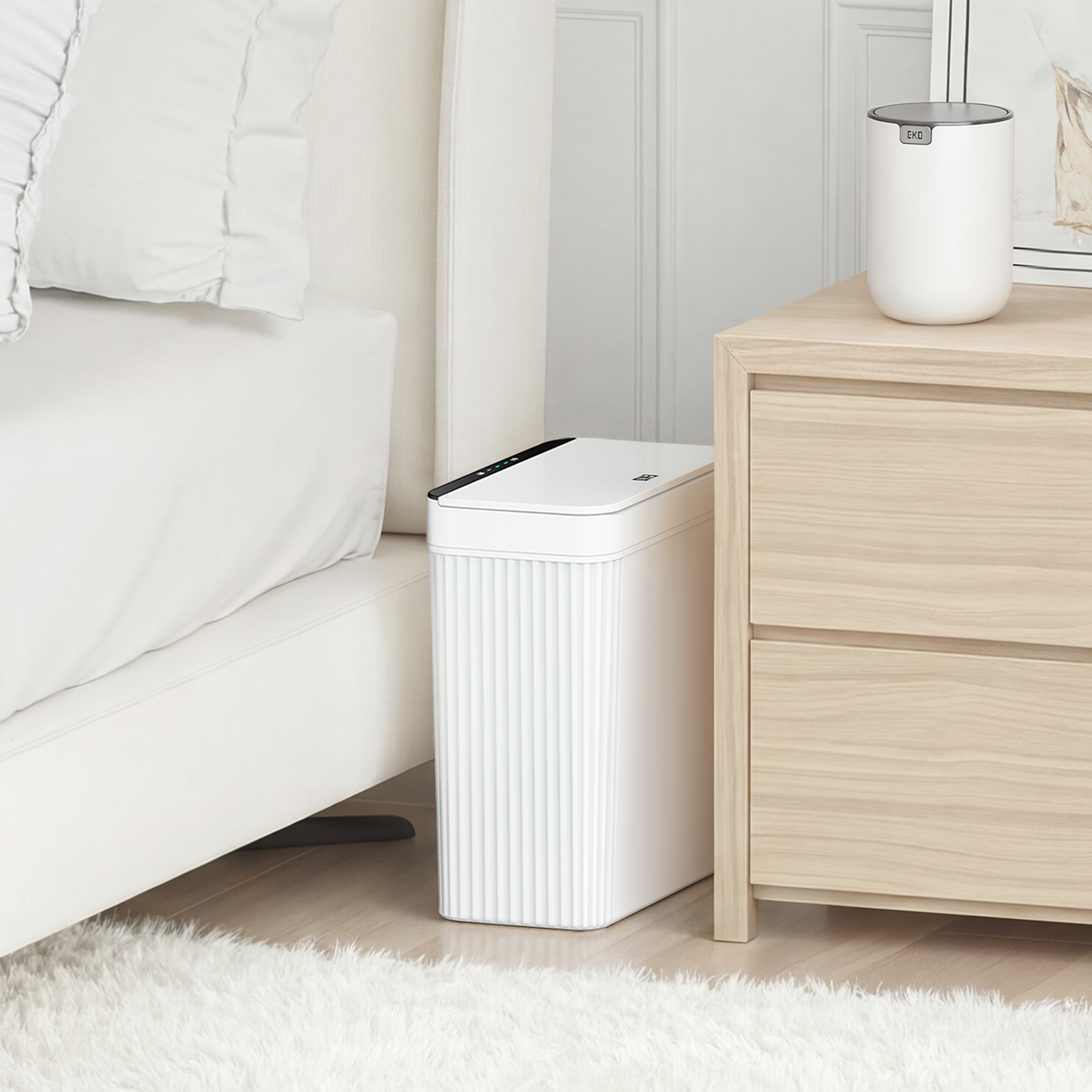 eko-brio-10l-2-6-gallon-motion-sensor-trash-can-white-compact-design image 2