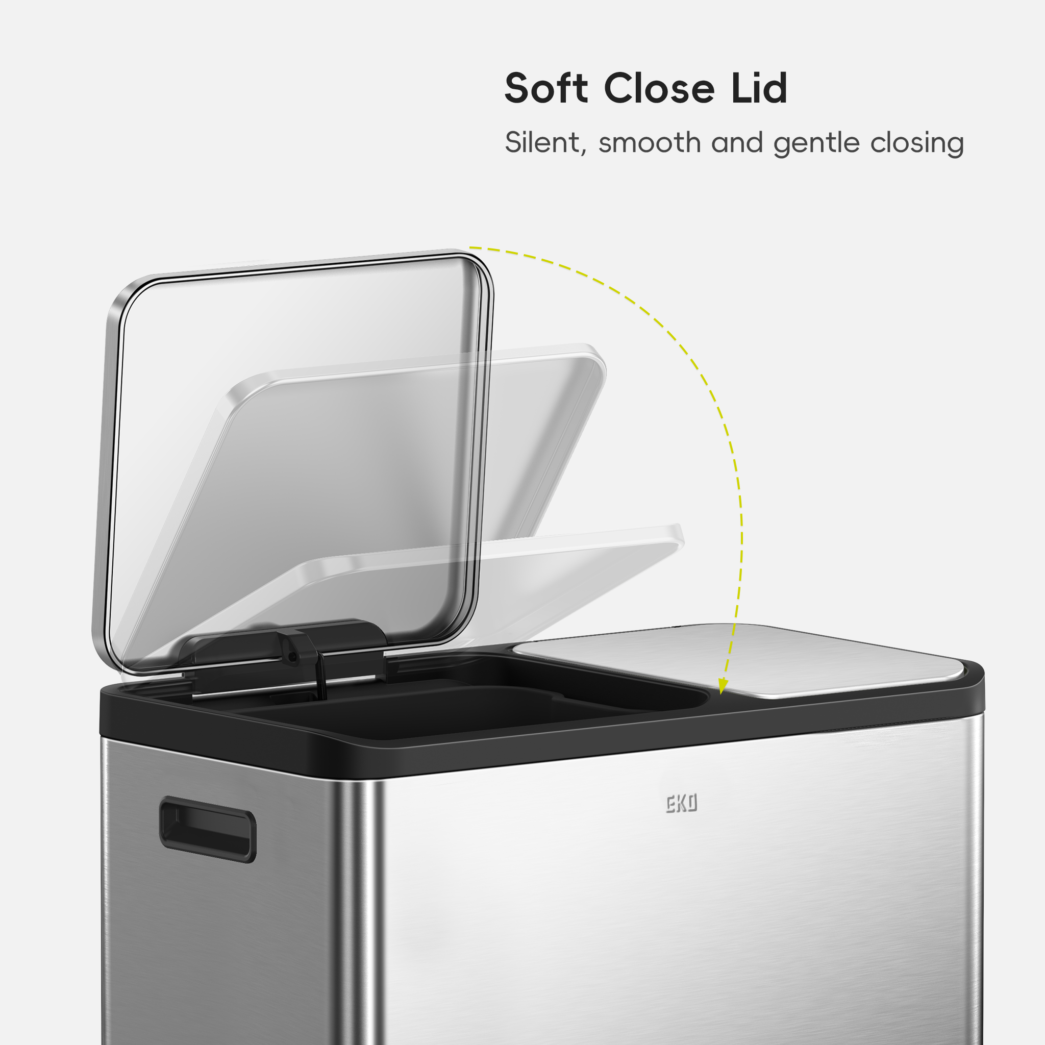 eko-ecocasa-dual-compartment-step-recycling-can-30l-20l-stainless-steel-finish image 4