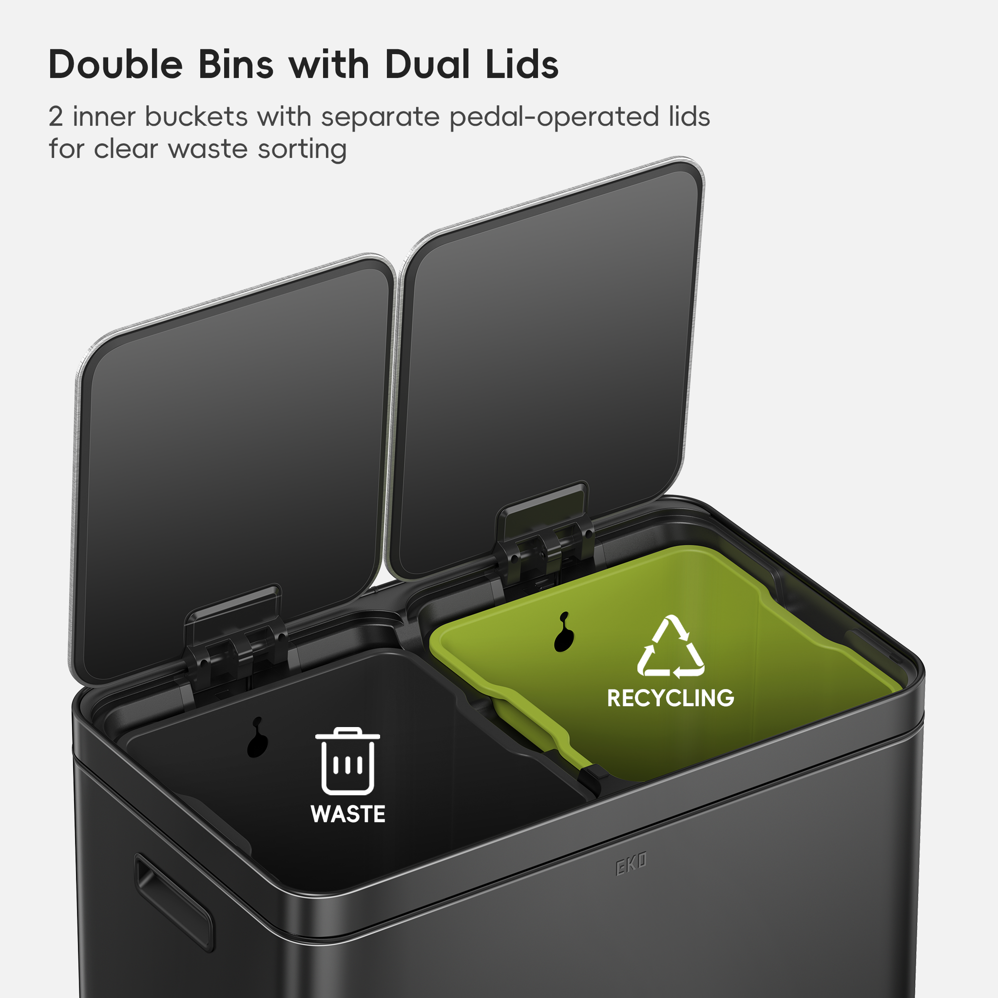 eko-edison-8-8-gallon-dual-kitchen-trash-can-with-removable-inner-liners-matte-b image 3