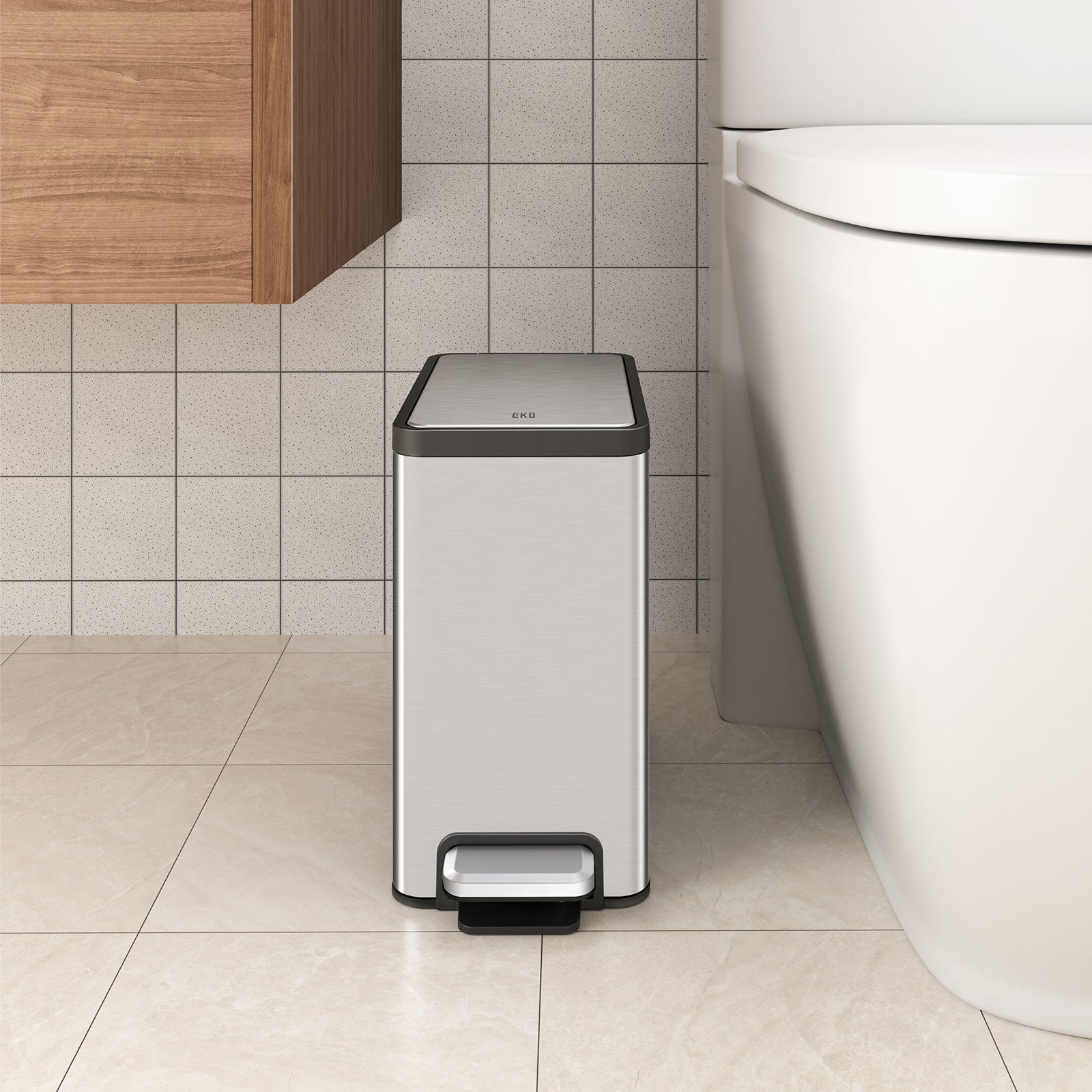 eko-ecocasa-ii-slim-step-trash-can-2-pack-6l-1-6-gal-each-with-fingerprint-resis image 2