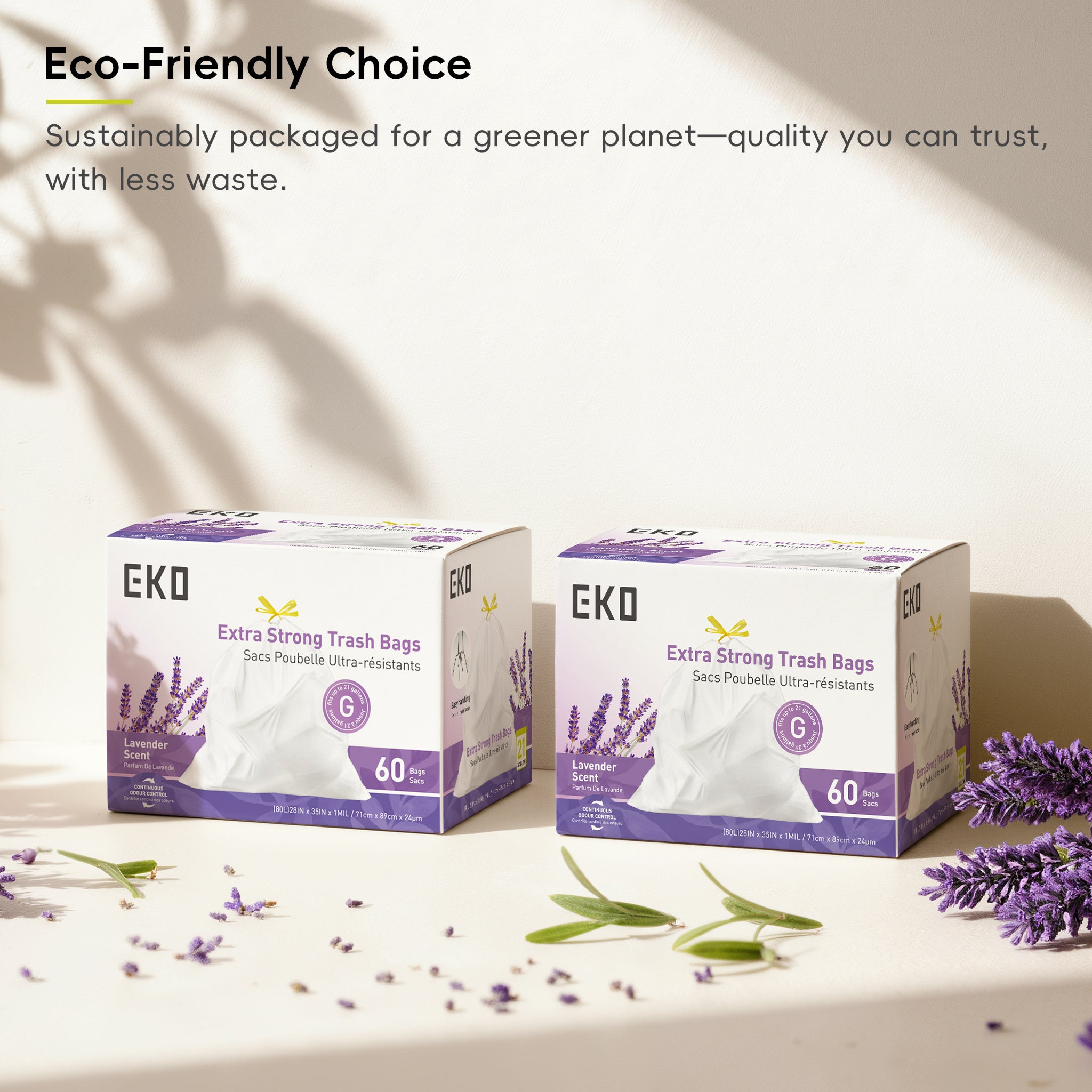eko-code-g-21-gallon-easy-dispense-roll-trash-bags-60-count-lavender-scent image 3