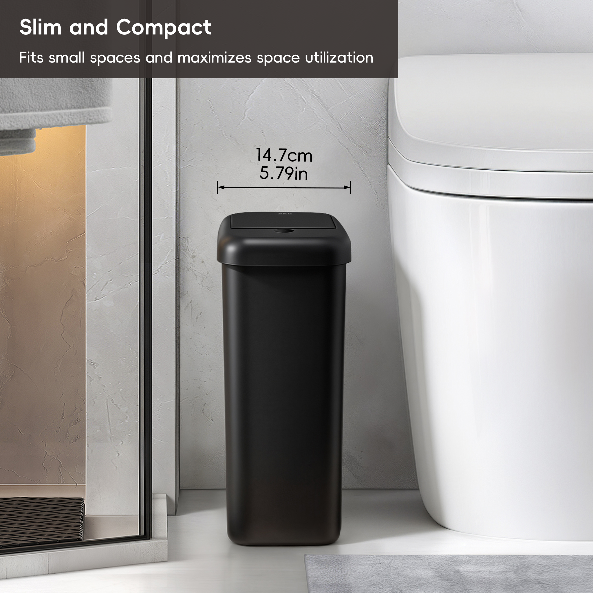 eko-morandi-slim-touchless-motion-sensor-bathroom-trash-can-10l-2-6-gallon-with- image 5