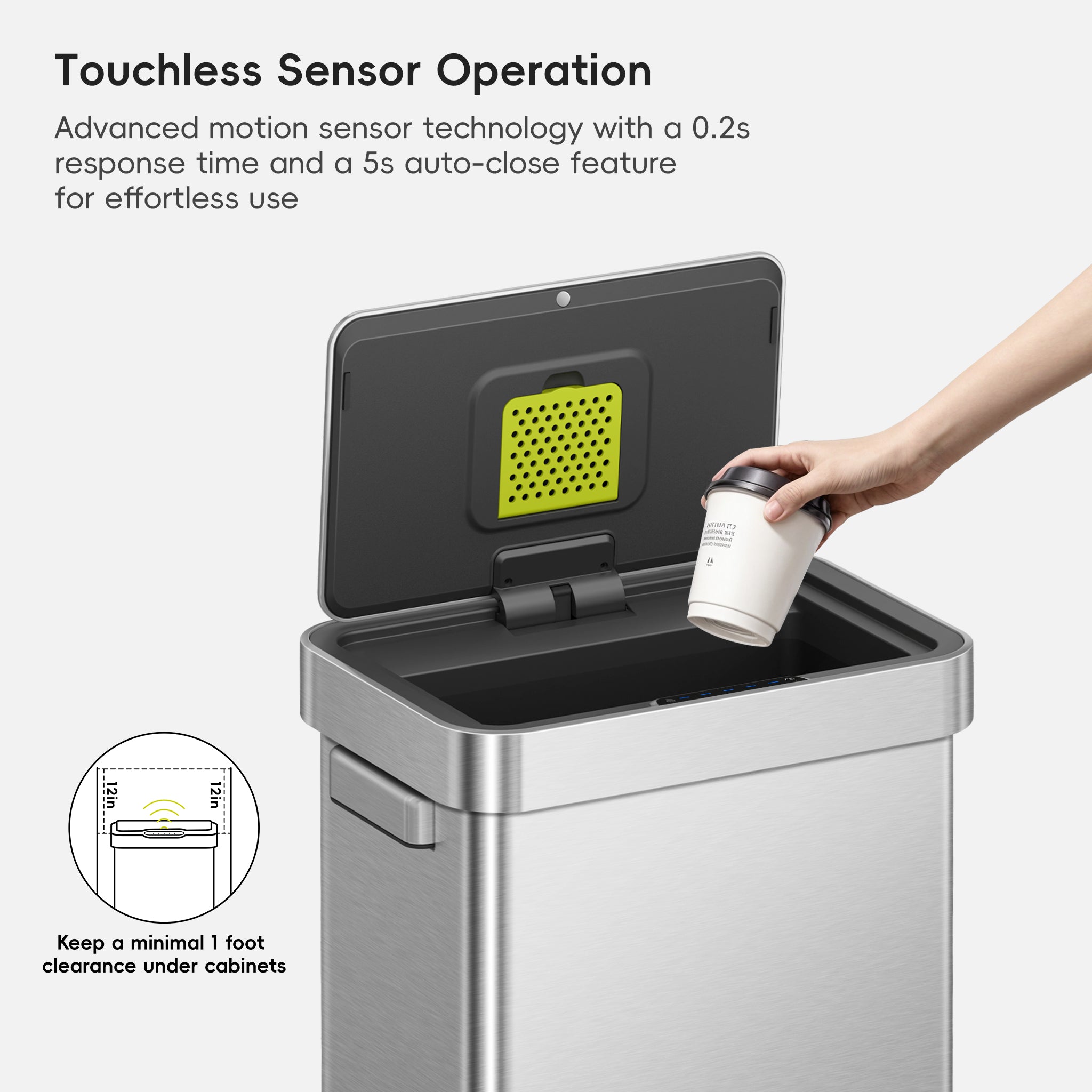 eko-deluxe-mirage-t-50-liter-13-gallon-motion-sensor-trash-can-matte-stainless-s image 3