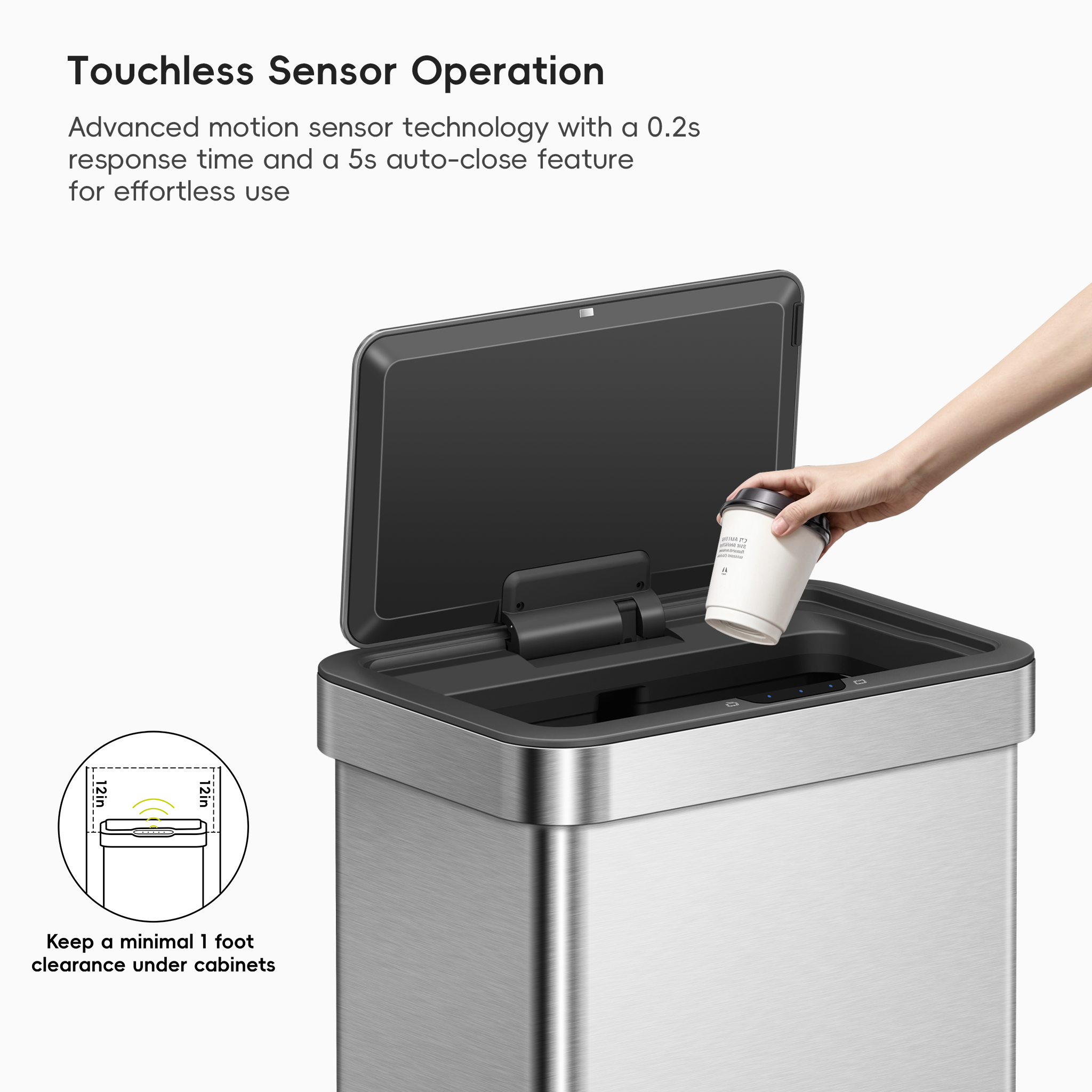 eko-econova-50-liter-13-gallon-motion-sensor-trash-can-stainless-steel image 4