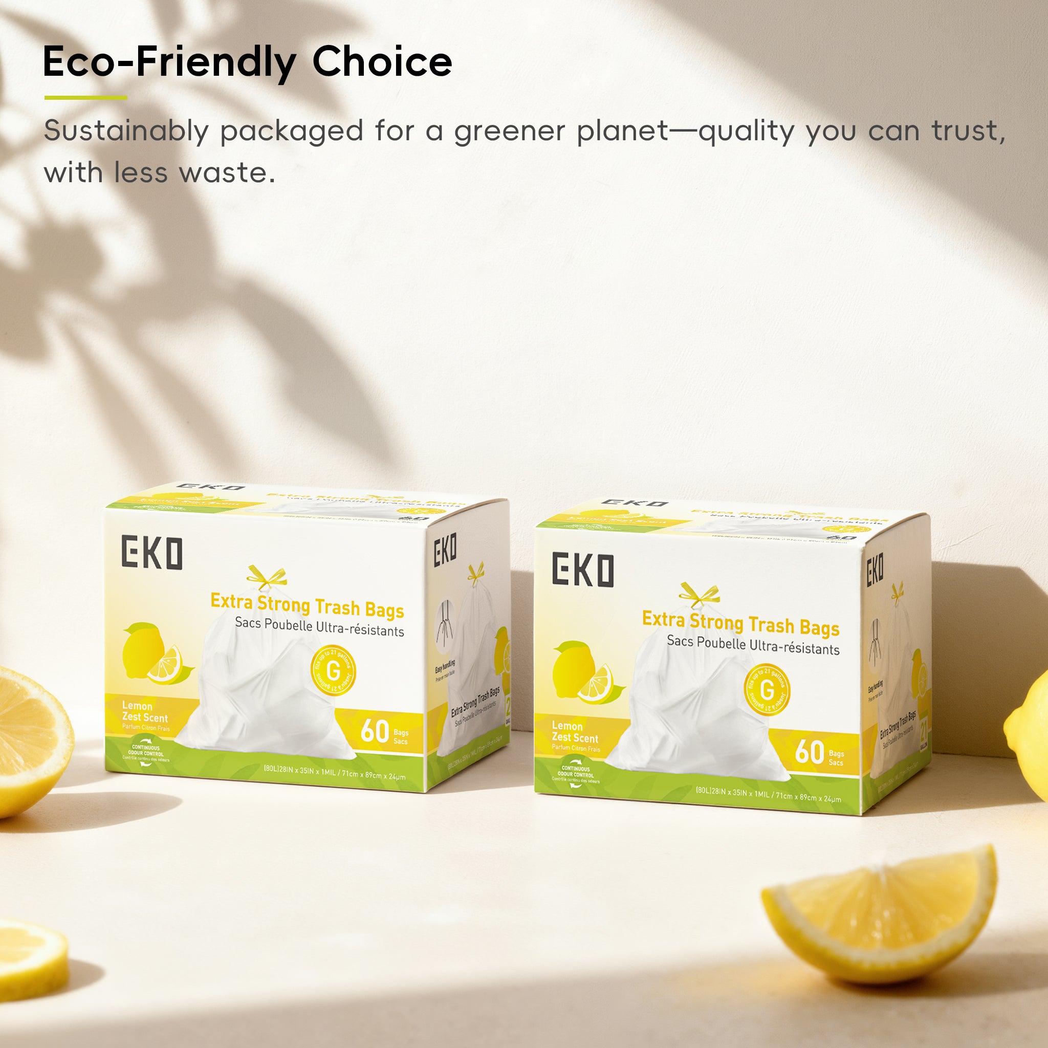 eko-code-g-21-gallon-80l-trash-bags-60-count-lemon-scent-easy-dispense image 3