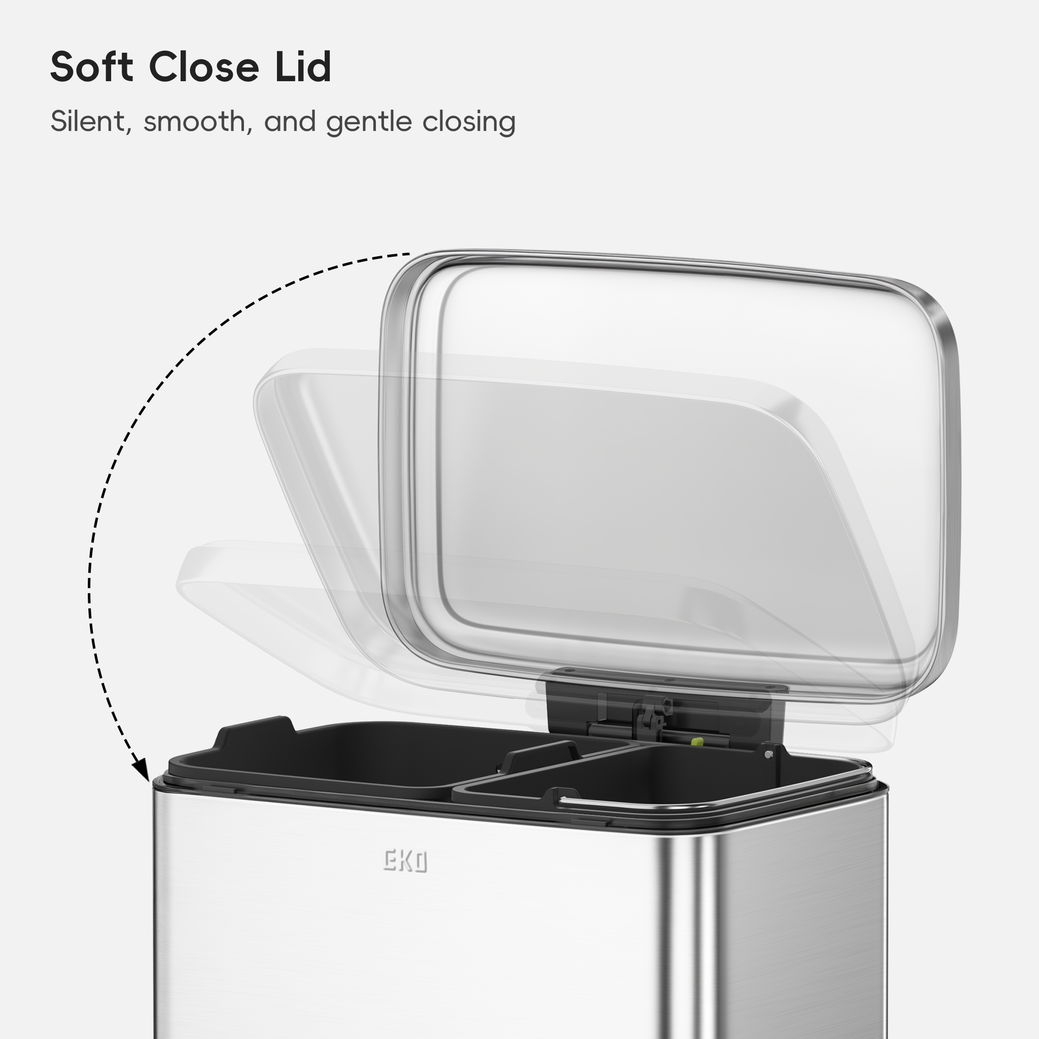 eko-maxwell-dual-compartment-step-trash-can-20l-25l-stainless-steel-soft-close-f image 5