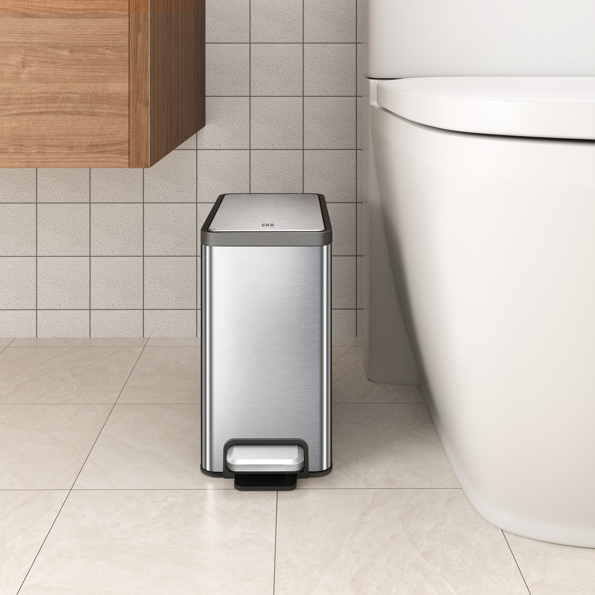 eko-ecocasa-ii-slim-step-can-with-liner-6l-1-6-gal-matte-stainless-steel image 5