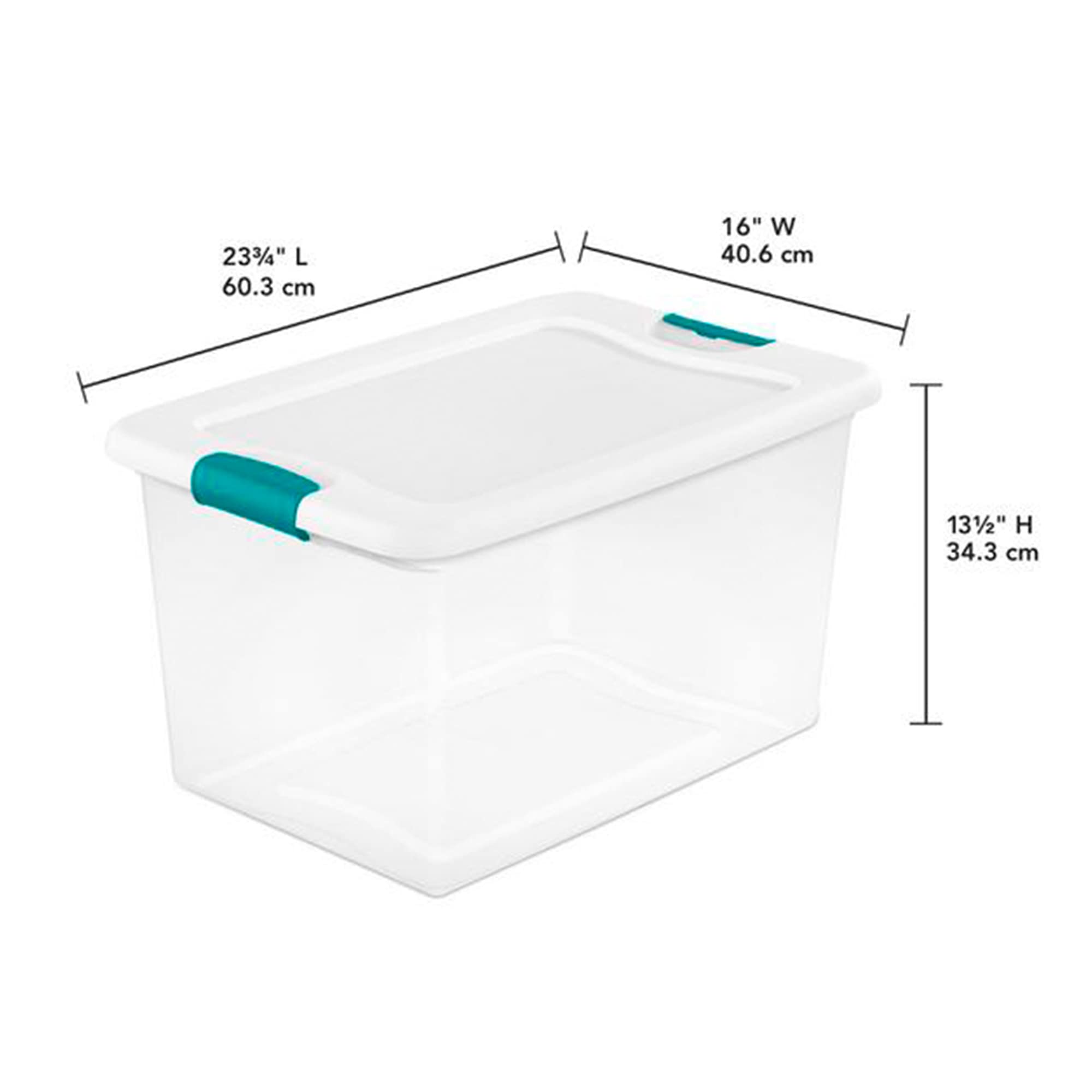 sterilite-106-quart-64-quart-latching-clear-plastic-storage-totes-with-hinged-li image 5