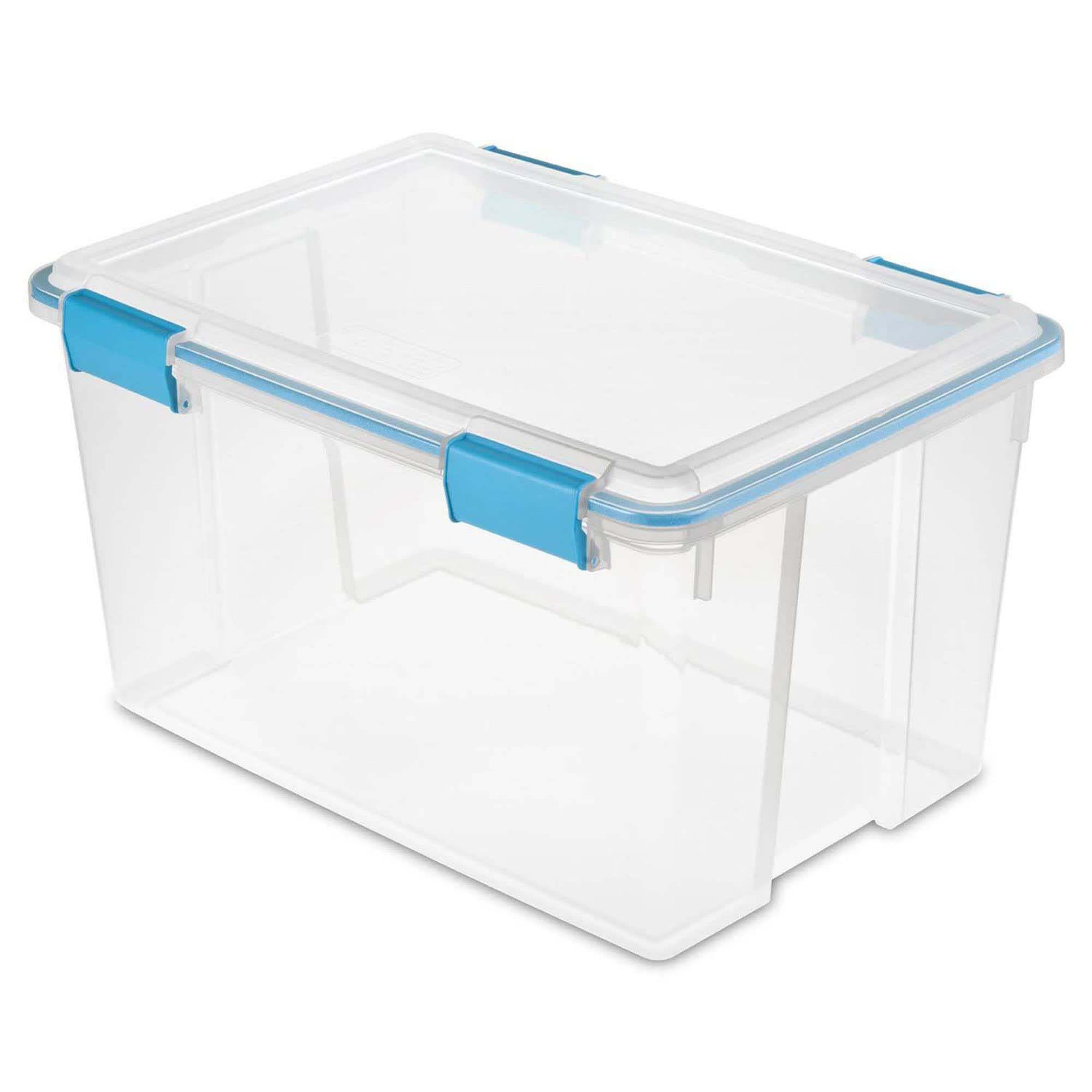 sterilite-54-quart-clear-plastic-stackable-storage-container-box-with-air-tight- image 1