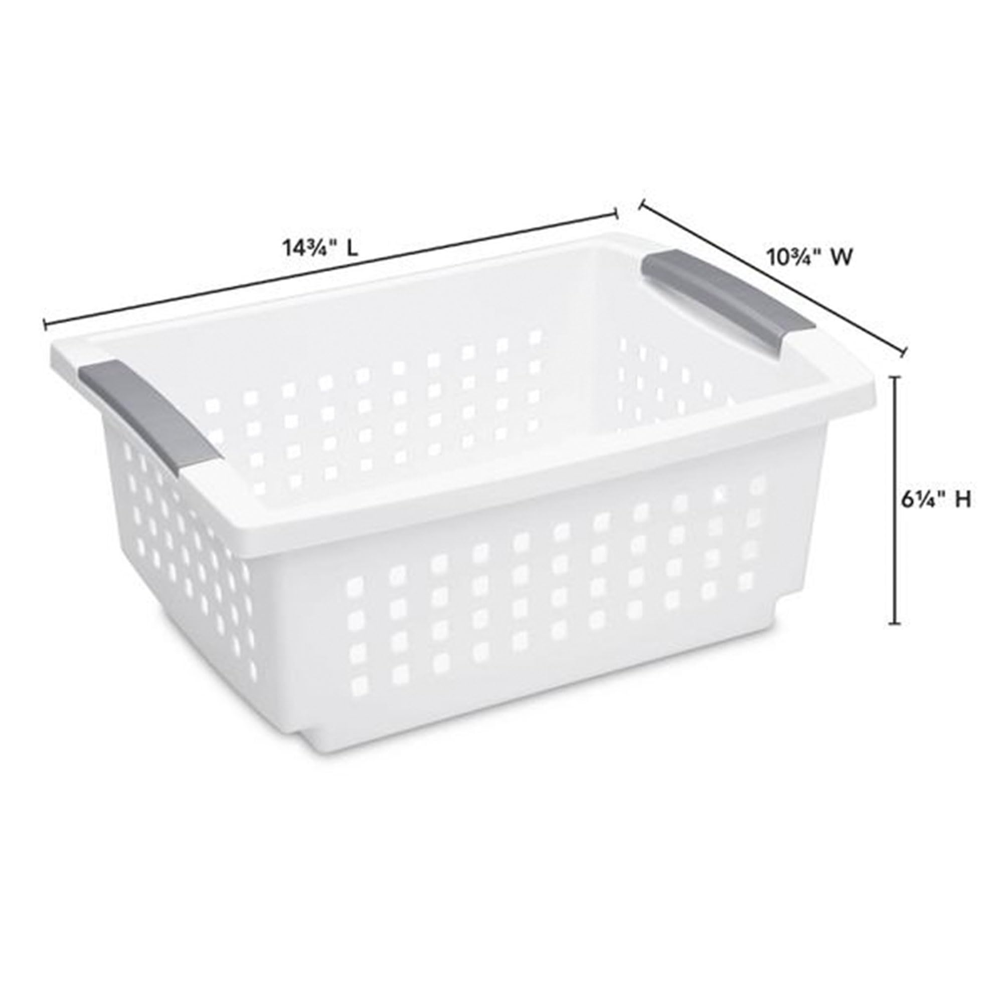 sterilite-medium-stacking-basket-4-pack-white-with-gray-handles-for-countertop-s image 3