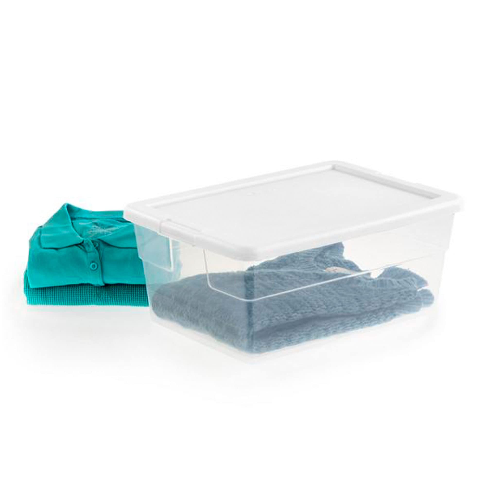 sterilite-16-quart-basic-clear-storage-box-with-white-lid image 5