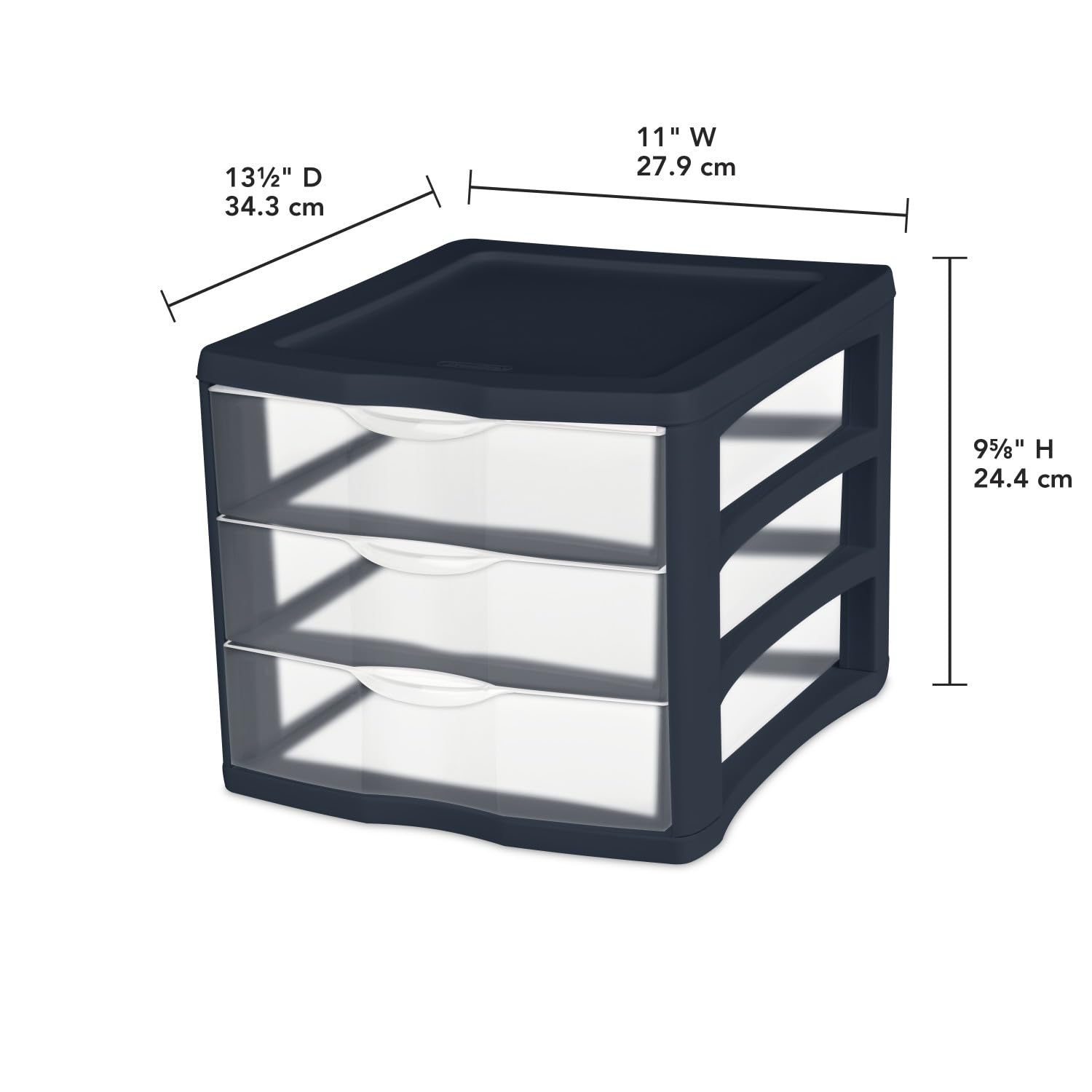 sterilite-3-drawer-unit-clear-drawers-blue-cove image 3