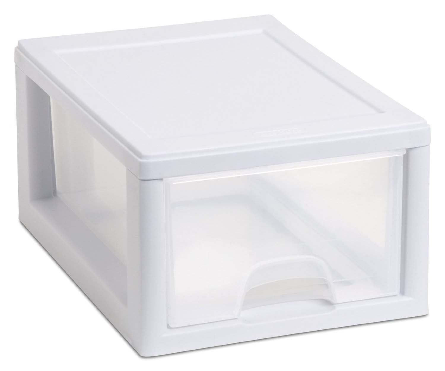 sterilite-6-quart-stacking-drawer-white-frame-clear-drawer-6-pack image 4