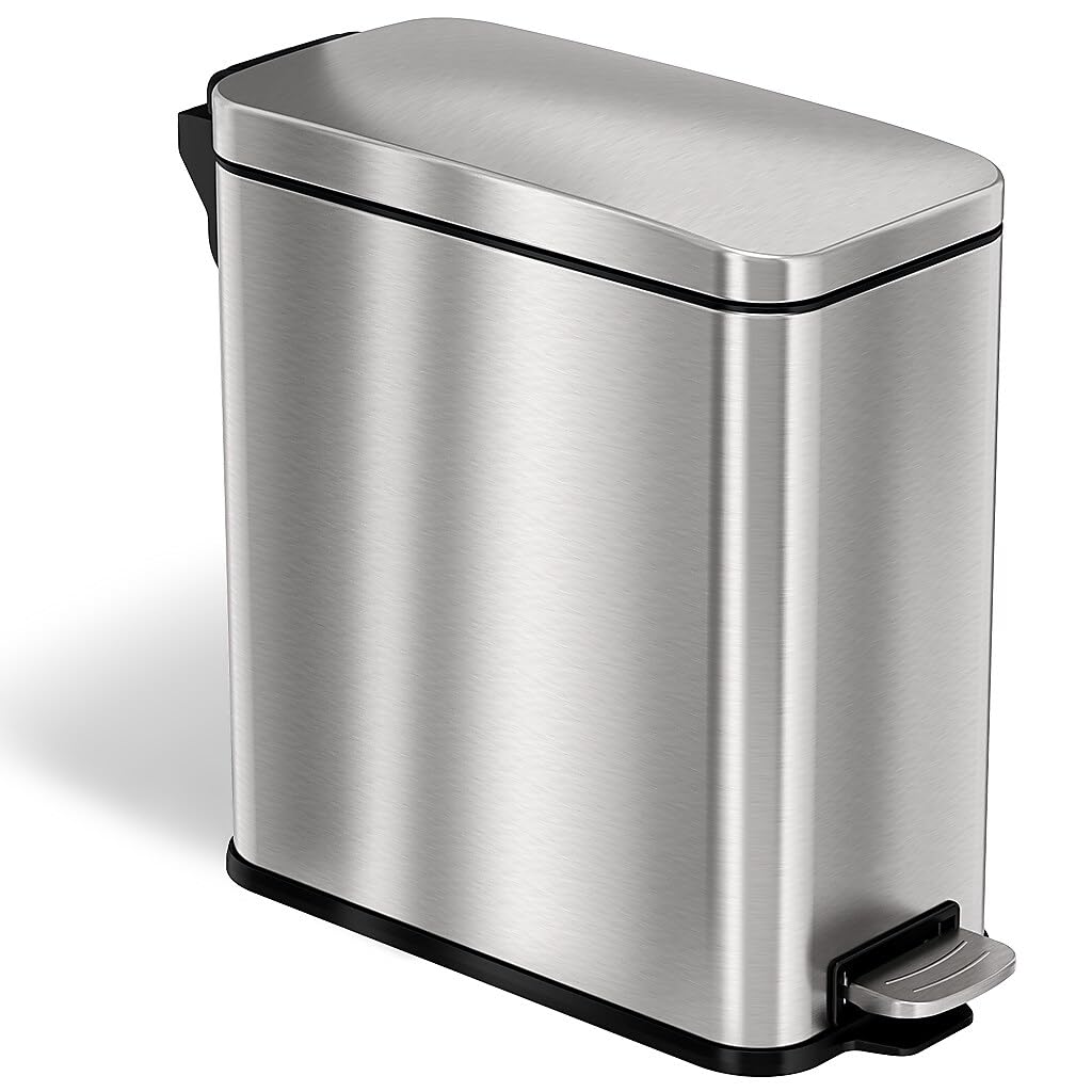 itouchless-3-gallon-small-wastebasket-for-bathroom-with-lid-stainless-steel-soft image 4