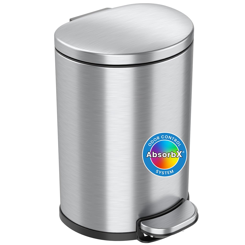 itouchless-softstep-1-3-gallon-step-trash-can-stainless-steel-pedal-bin-with-abs image 8