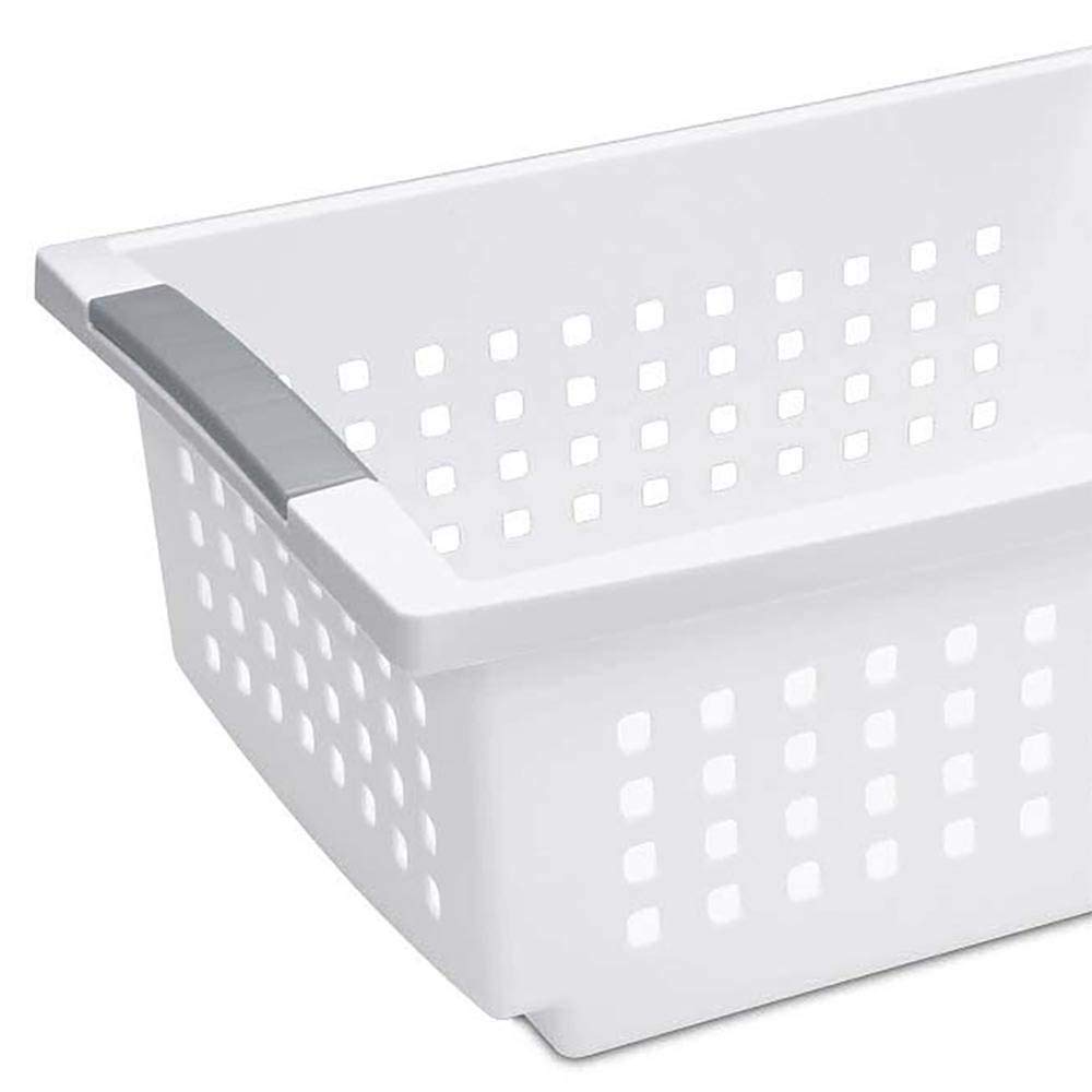 sterilite-medium-stacking-basket-6-pack-white-with-titanium-accents-plastic-orga image 4