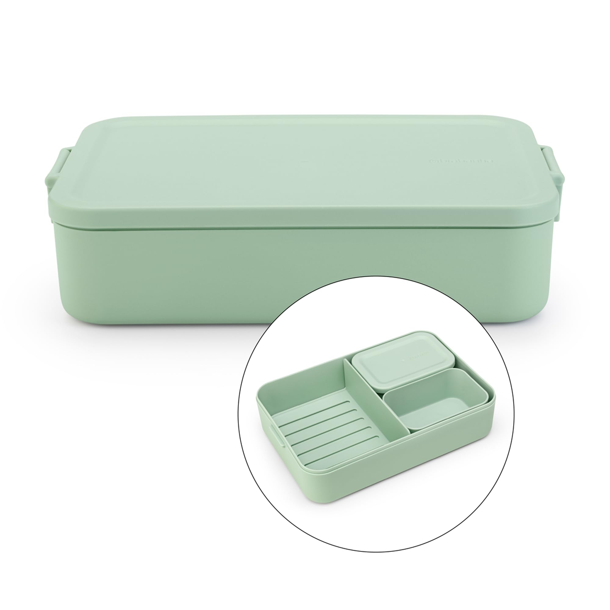 brabantia-make-take-bento-lunch-box-jade-green-2-compartments-with-lidded-pot-68 image 1