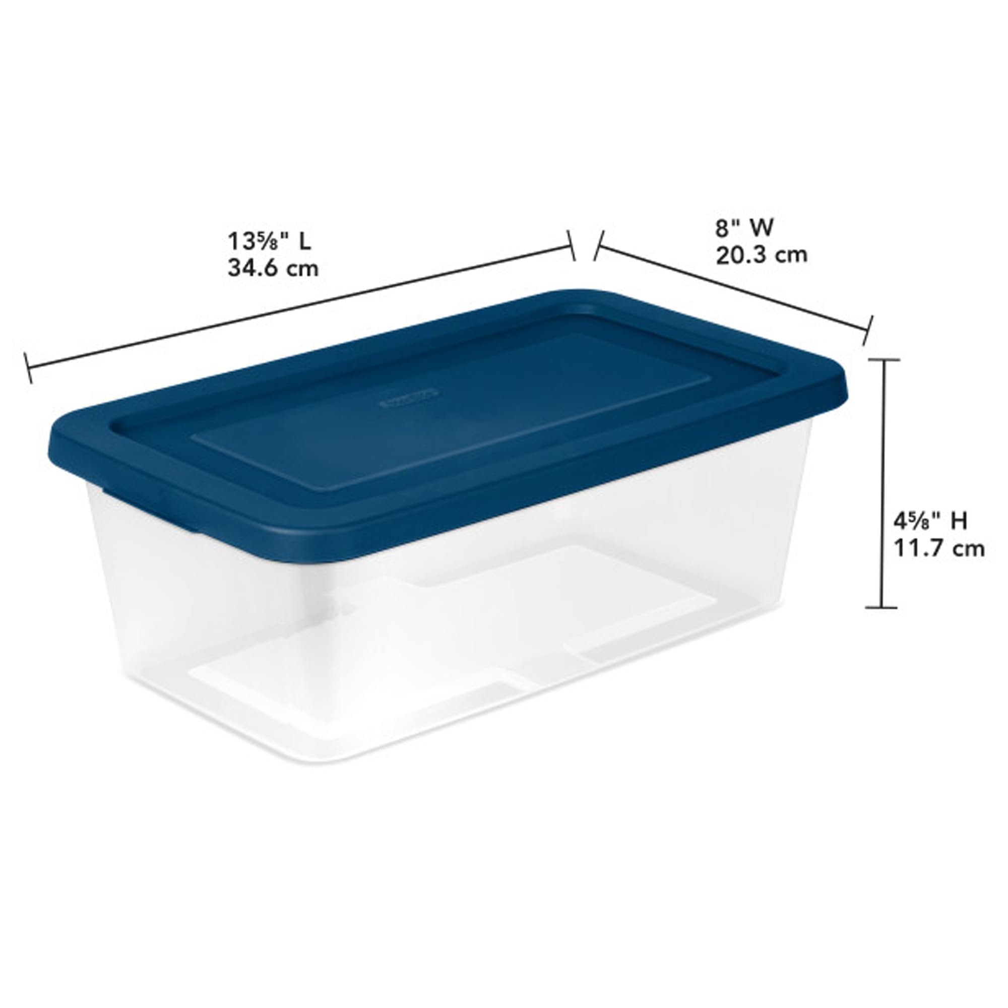 sterilite-stackable-6-qt-storage-box-container-with-clear-lid-marine-blue-60-pac image 2