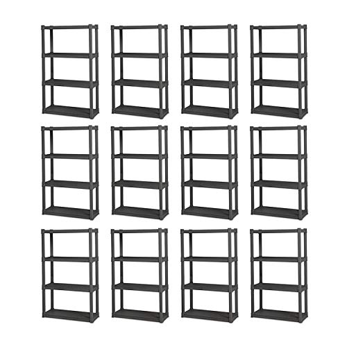 sterilite-4-shelf-durable-solid-surface-shelving-unit-flat-gray-12-pack image 7