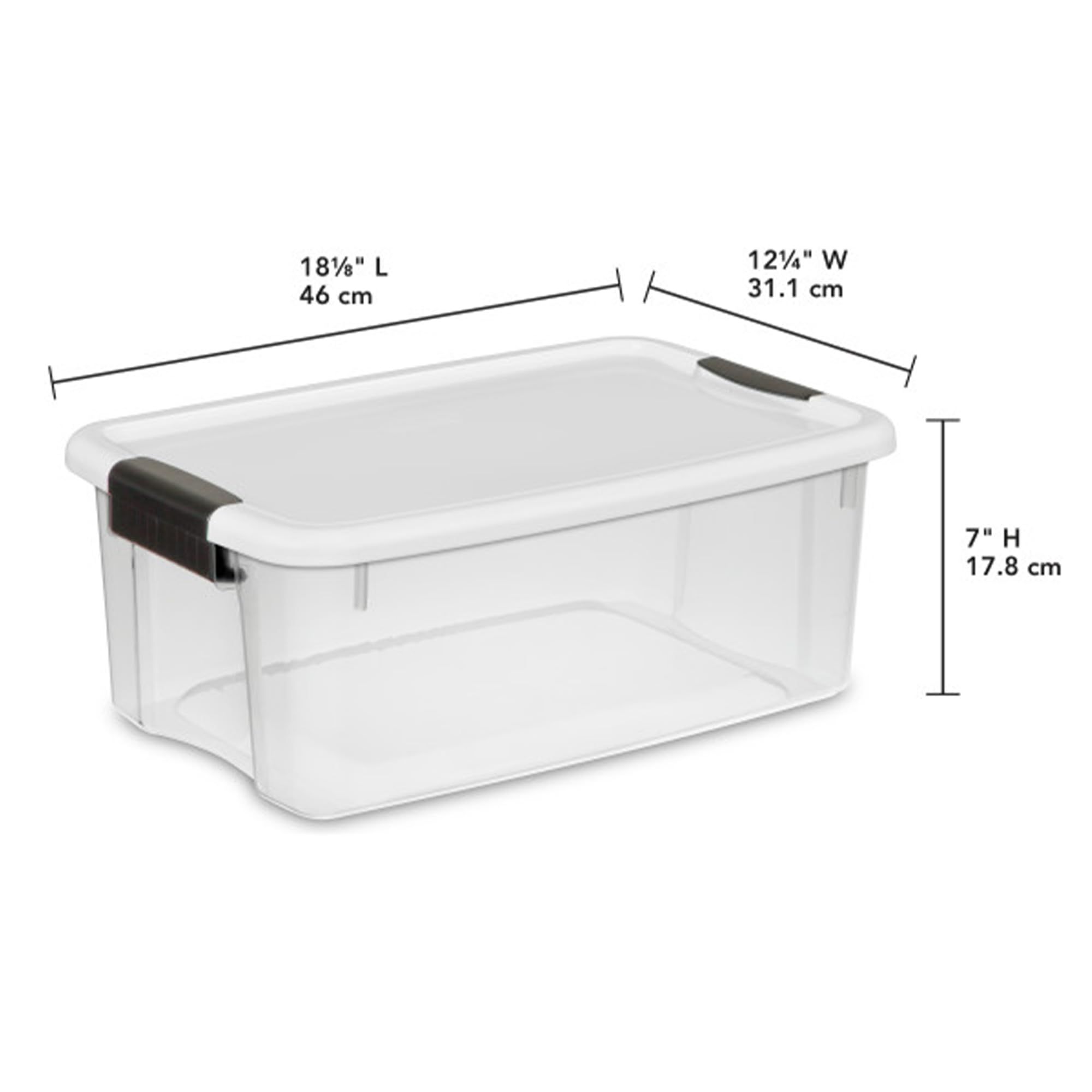 sterilite-12-pack-ultra-latching-box-clear-plastic-storage-bins-with-lids-18-qua image 3