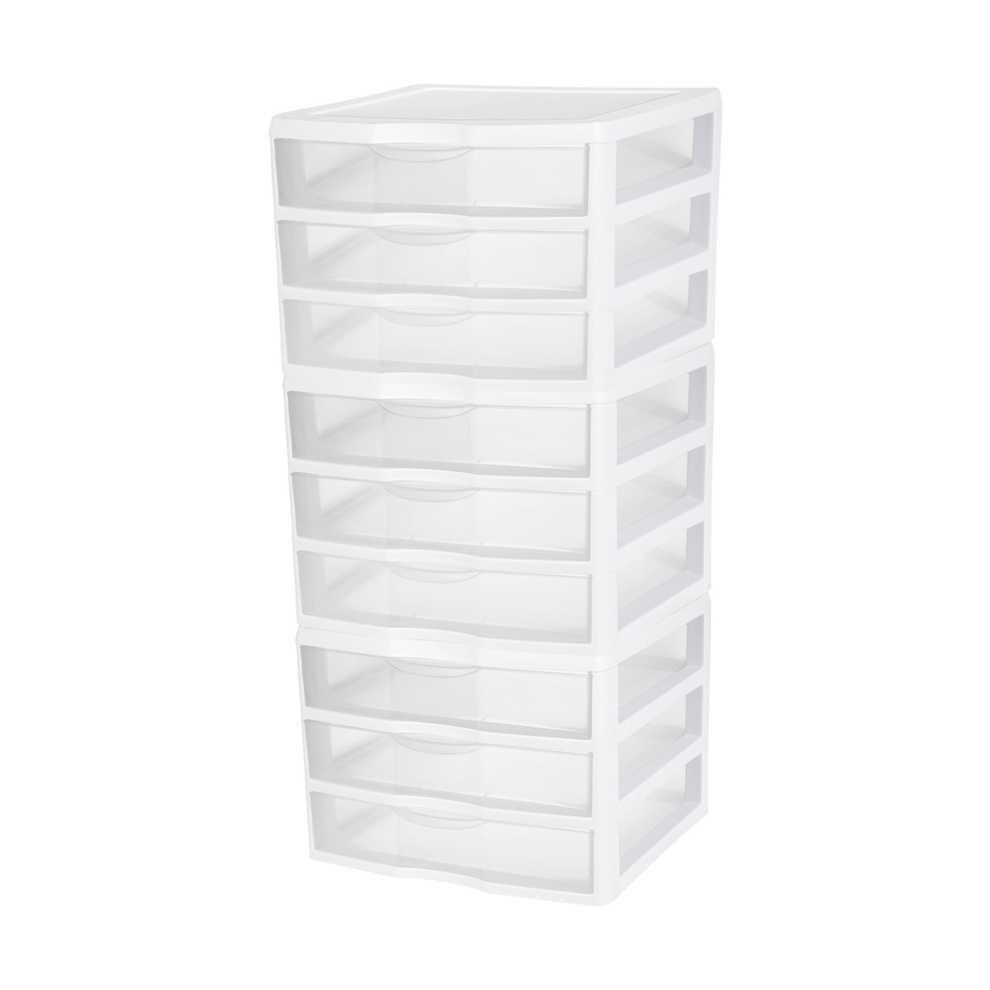 sterilite-wide-3-drawer-unit-plastic-desktop-organizer-with-clear-drawers-white- image 1