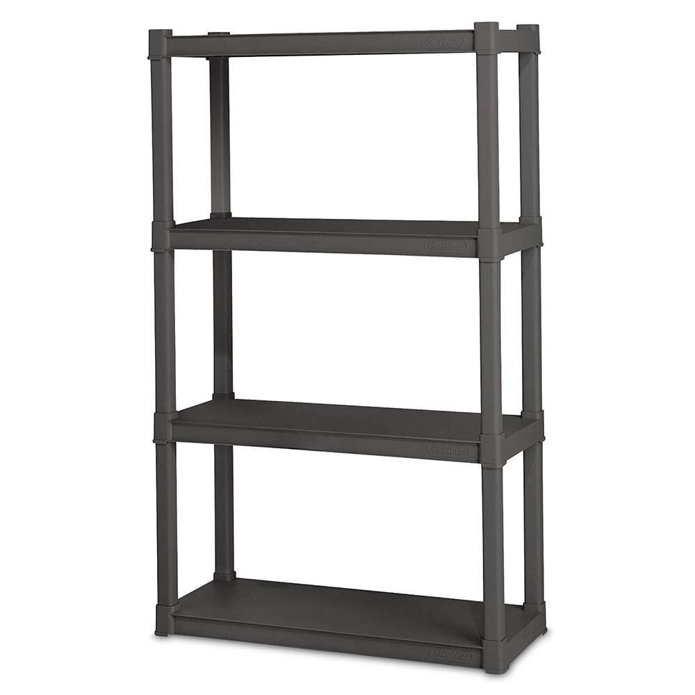 sterilite-4-shelf-durable-solid-surface-shelving-unit-flat-gray-12-pack image 3