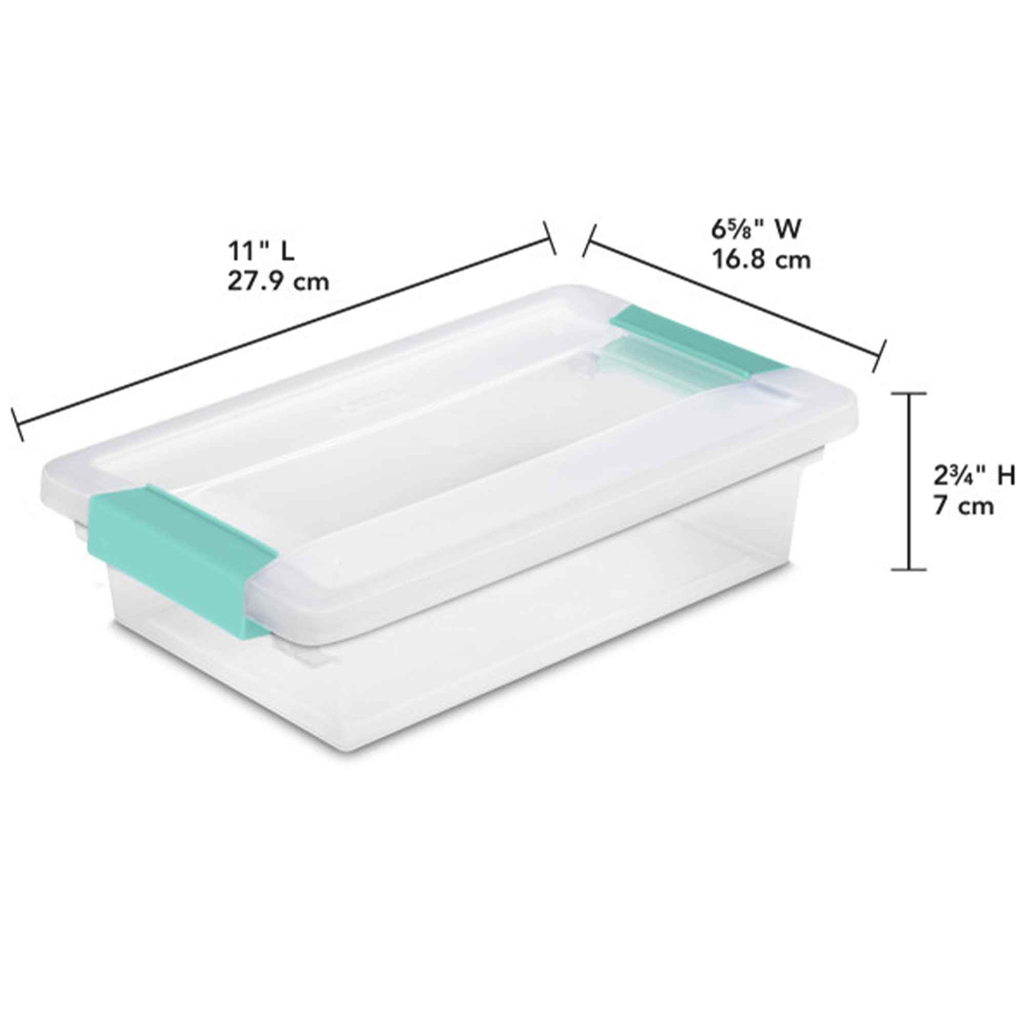sterilite-30-pack-clip-box-stackable-clear-plastic-storage-bins-with-latching-li image 3