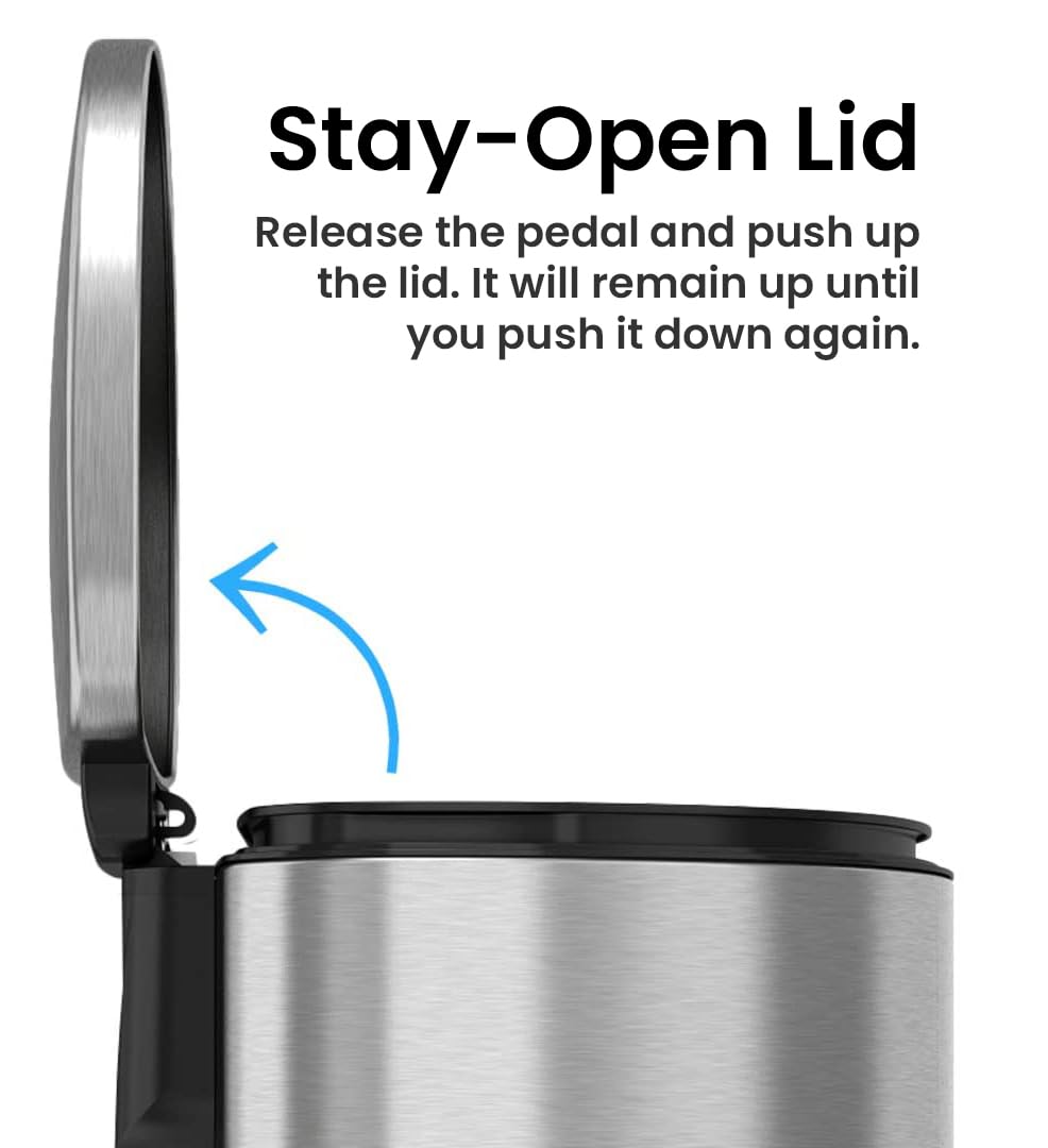 itouchless-13-2-gallon-step-trash-can-with-odor-control-stainless-steel-semi-rou image 5