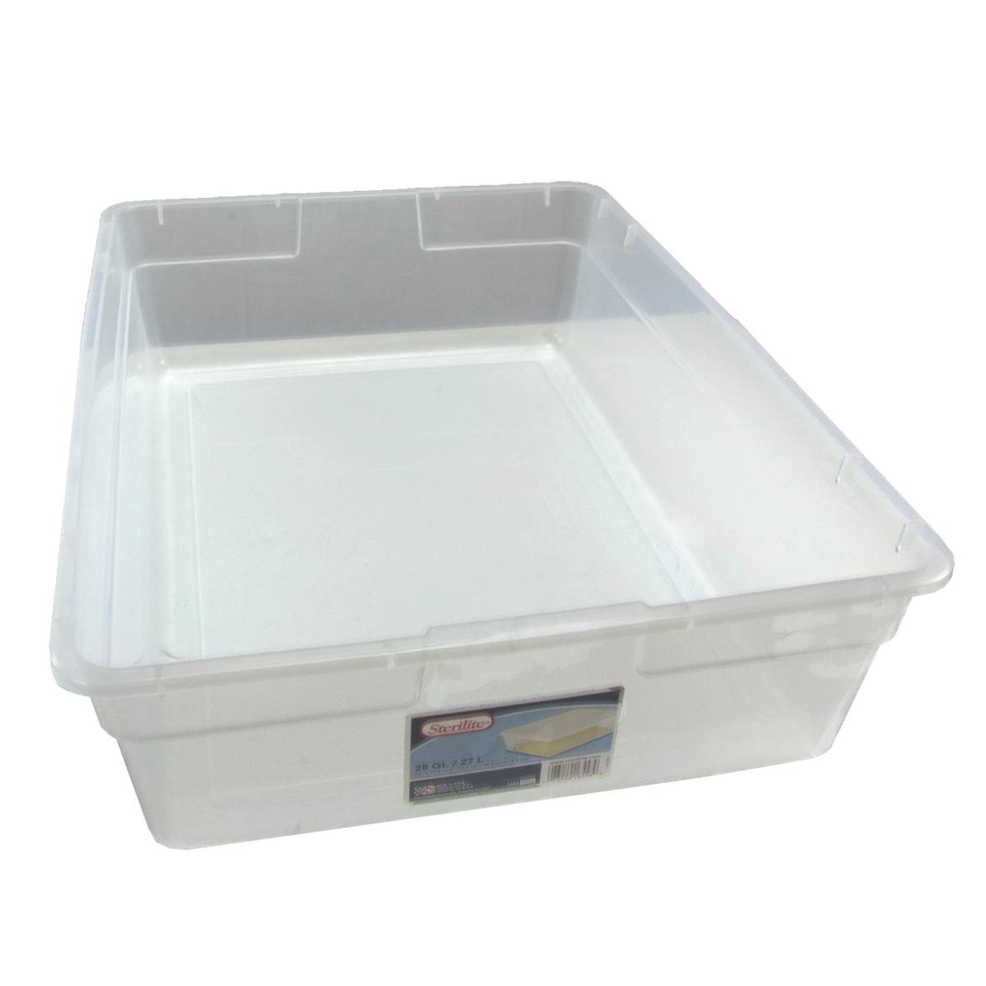 sterilite-28-quart-multipurpose-clear-plastic-stacking-storage-container-tote-wi image 3