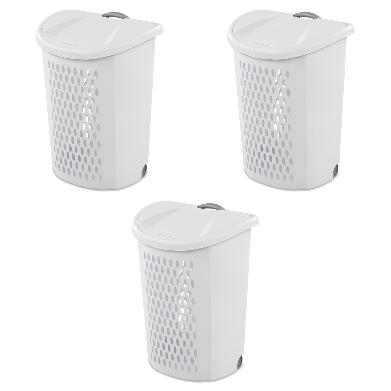 sterilite-ultra-wheeled-laundry-hamper-with-lid-2-bushel-white-3-pack image 1