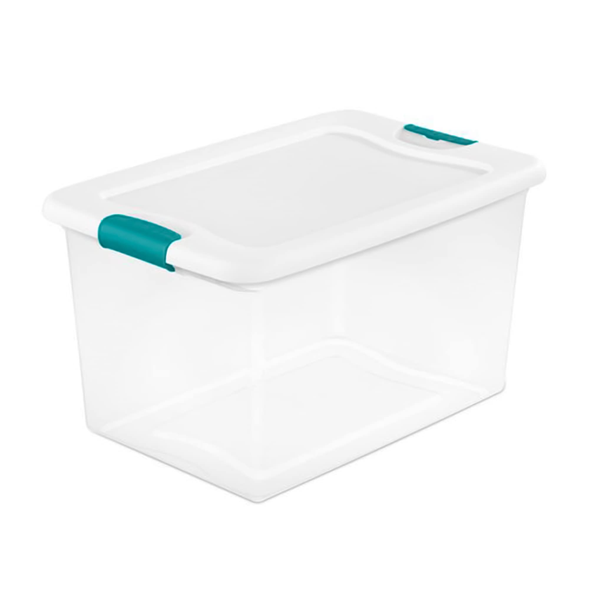 sterilite-106-quart-64-quart-latching-clear-plastic-storage-totes-with-hinged-li image 2