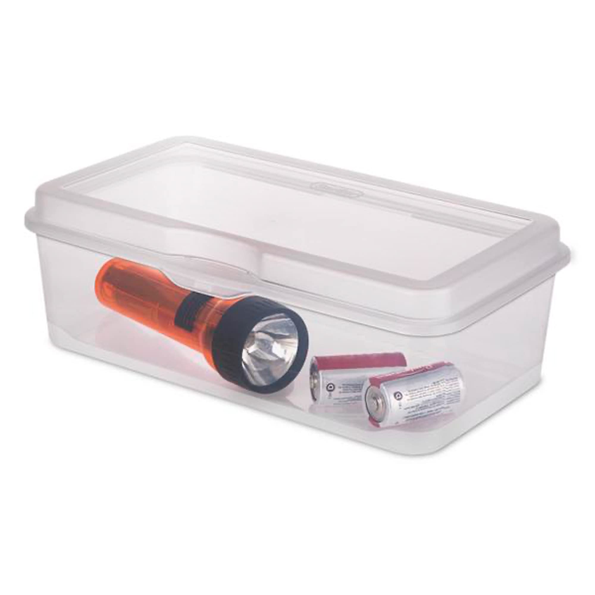 sterilite-clear-fliptop-plastic-stacking-storage-container-tote-with-latching-li image 3