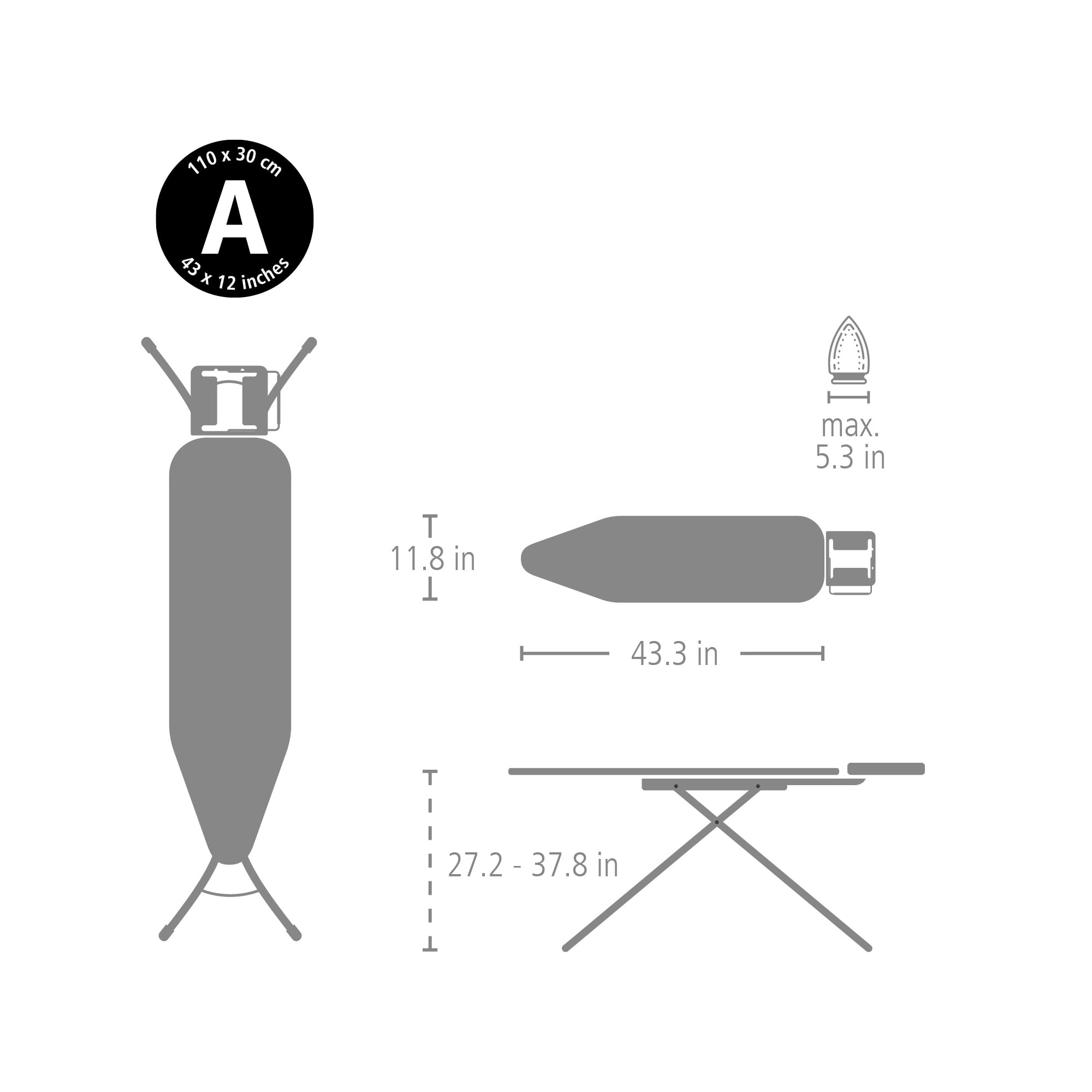 brabantia-compact-ironing-board-with-steam-iron-rest-size-a-fairtrade-cover-adju image 7