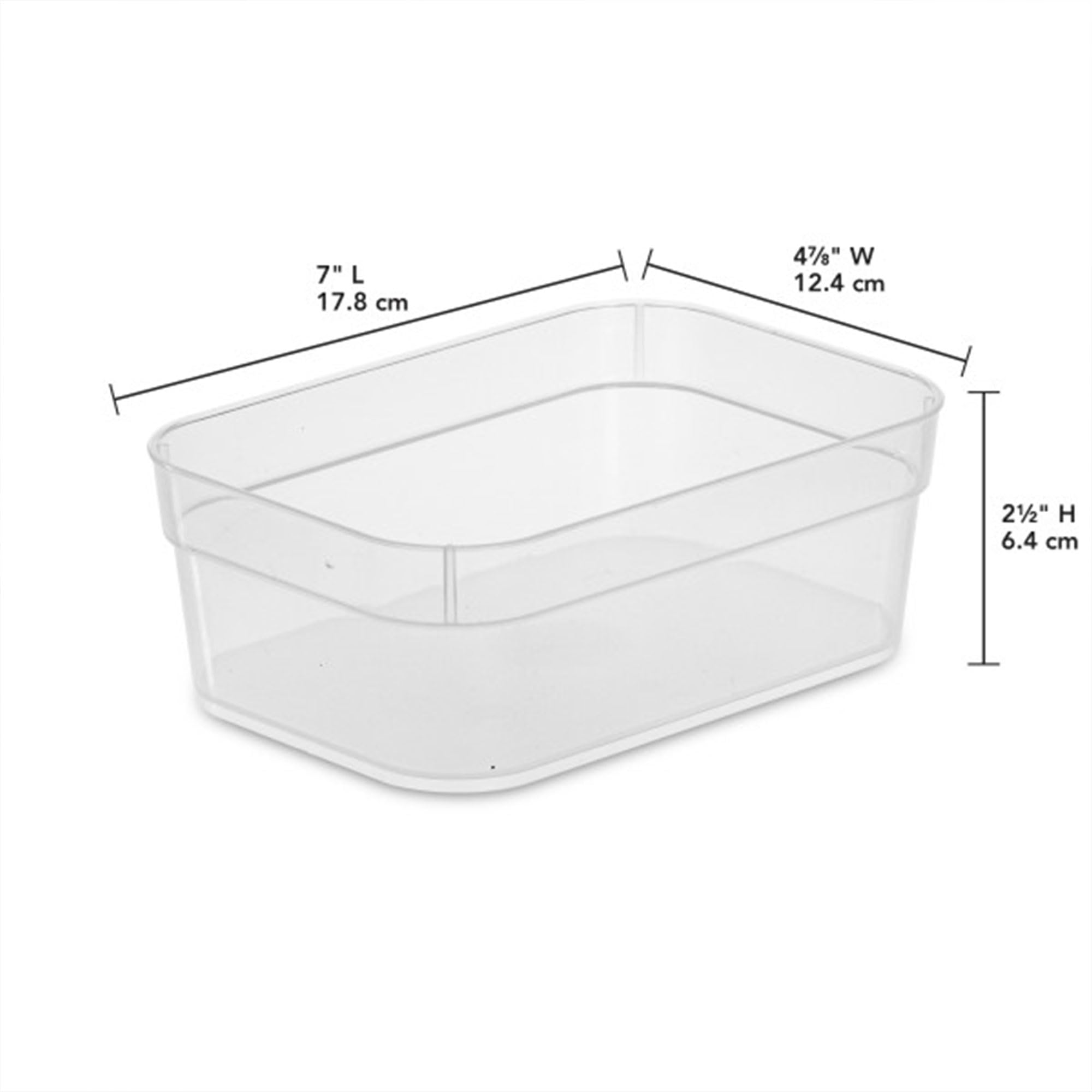 sterilite-medium-storage-tray-containers-with-sturdy-banded-rim-clear-24-pack image 3