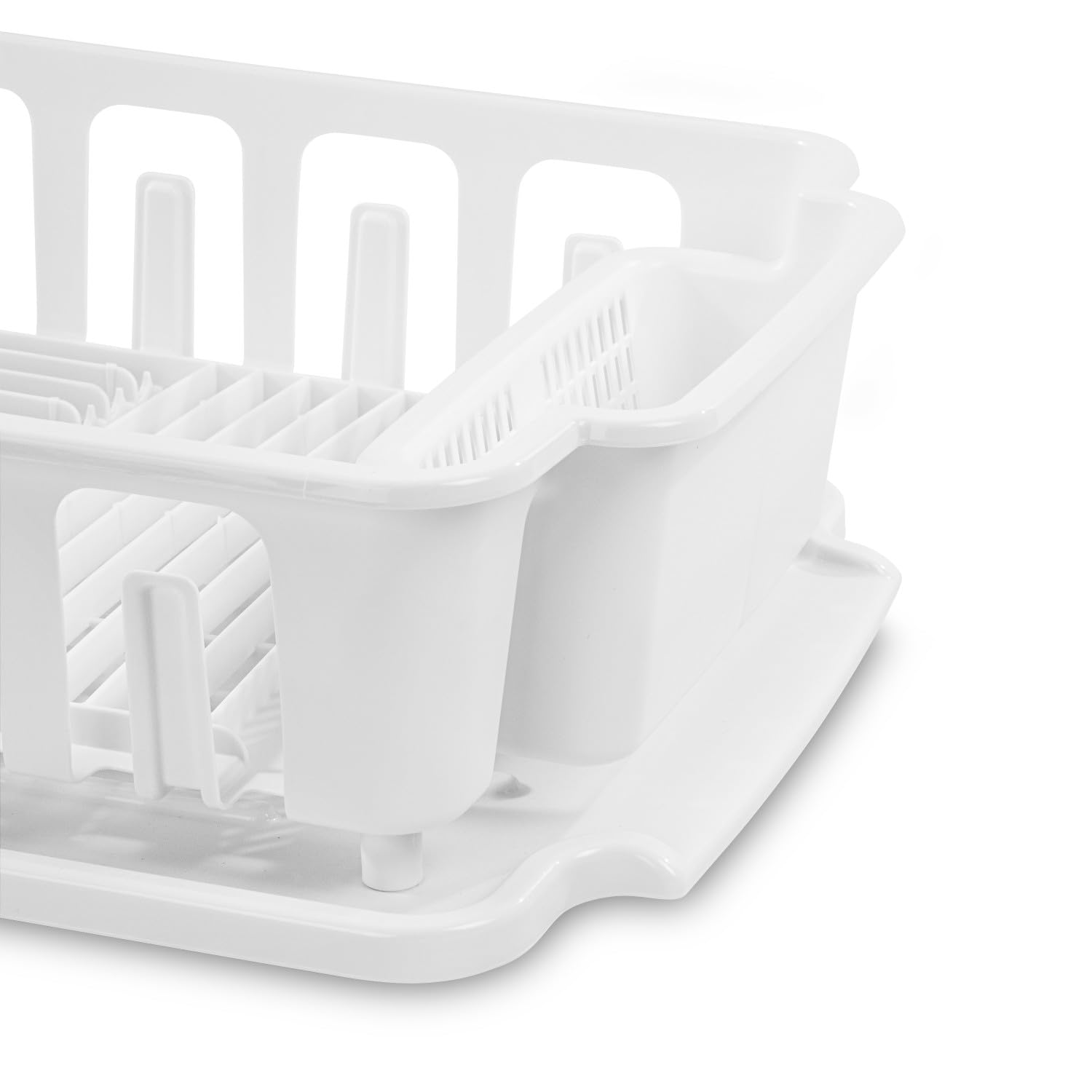 sterilite-large-2-piece-sink-set-with-drainboard-for-drying-dishes-white-6-pack image 3